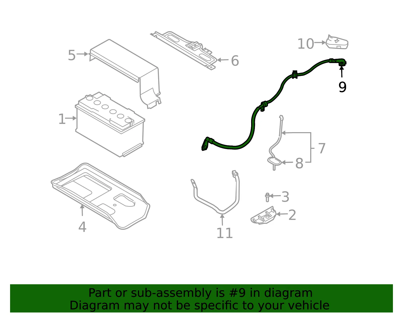 Battery Cable Harness - Volvo (30724664) - view 2