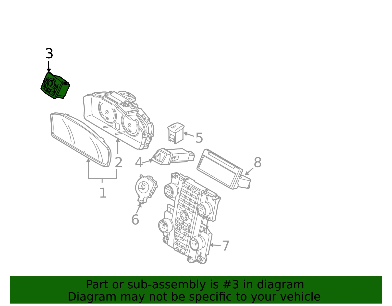Headlamp Switch - Volvo (30739299) - view 3