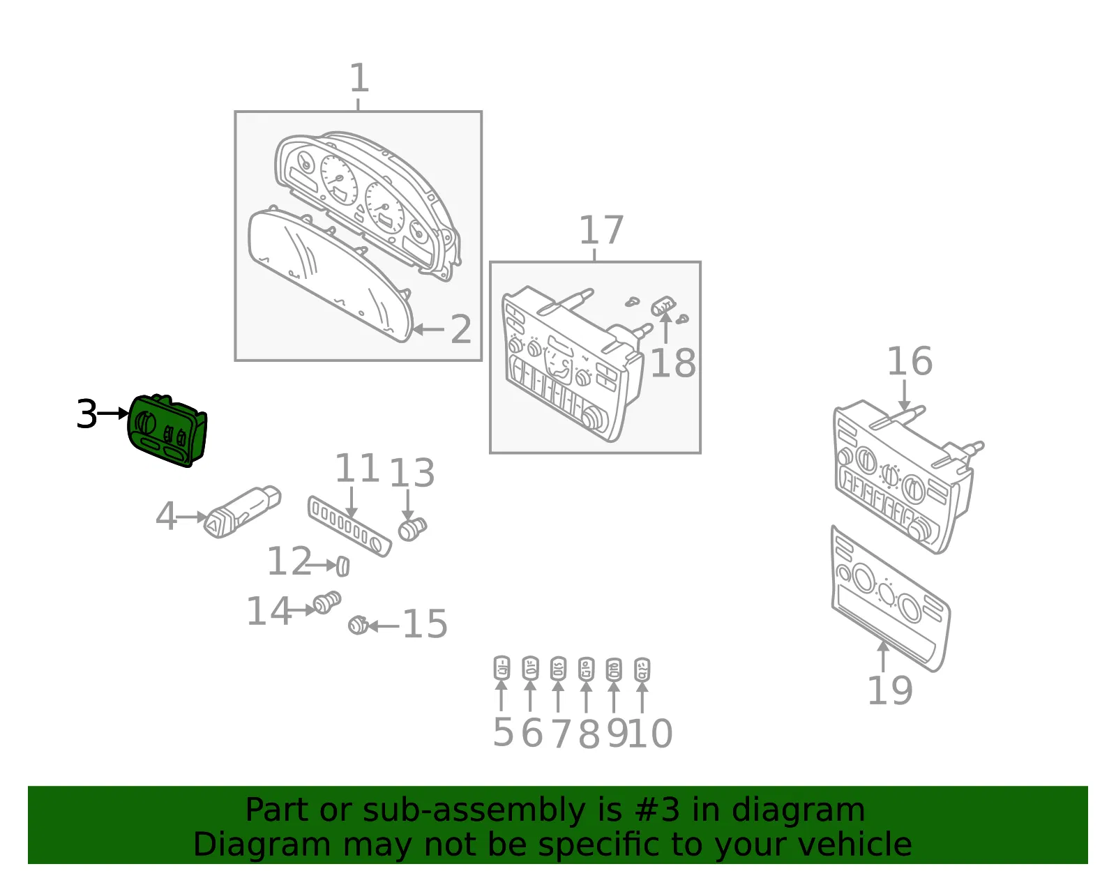 Headlight Switch - Volvo (30739315) - view 3
