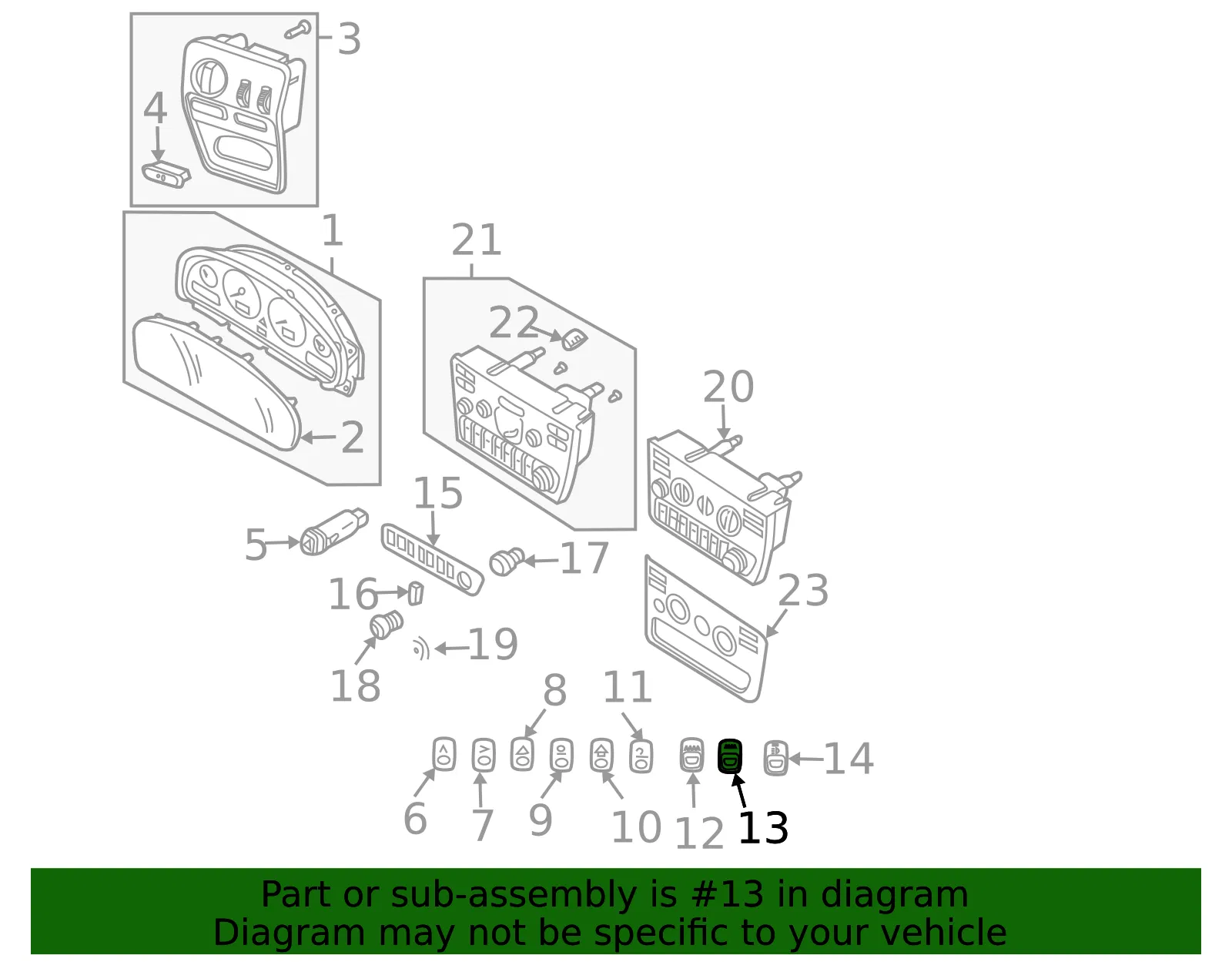 AC Switch - Volvo (30746014) - view 2