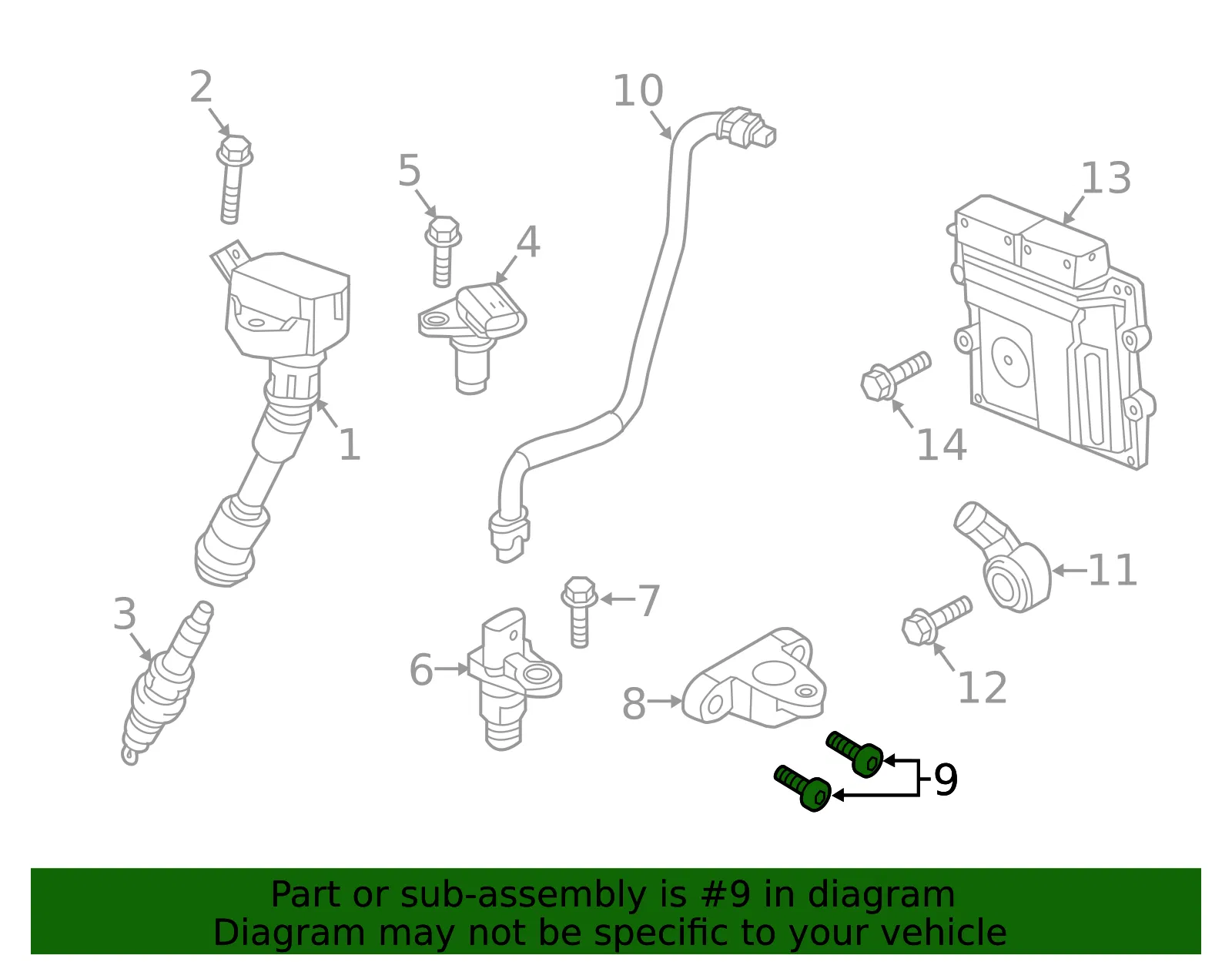 Engine Crankshaft Position Sensor Bolt - Volvo (30746710) - view 2