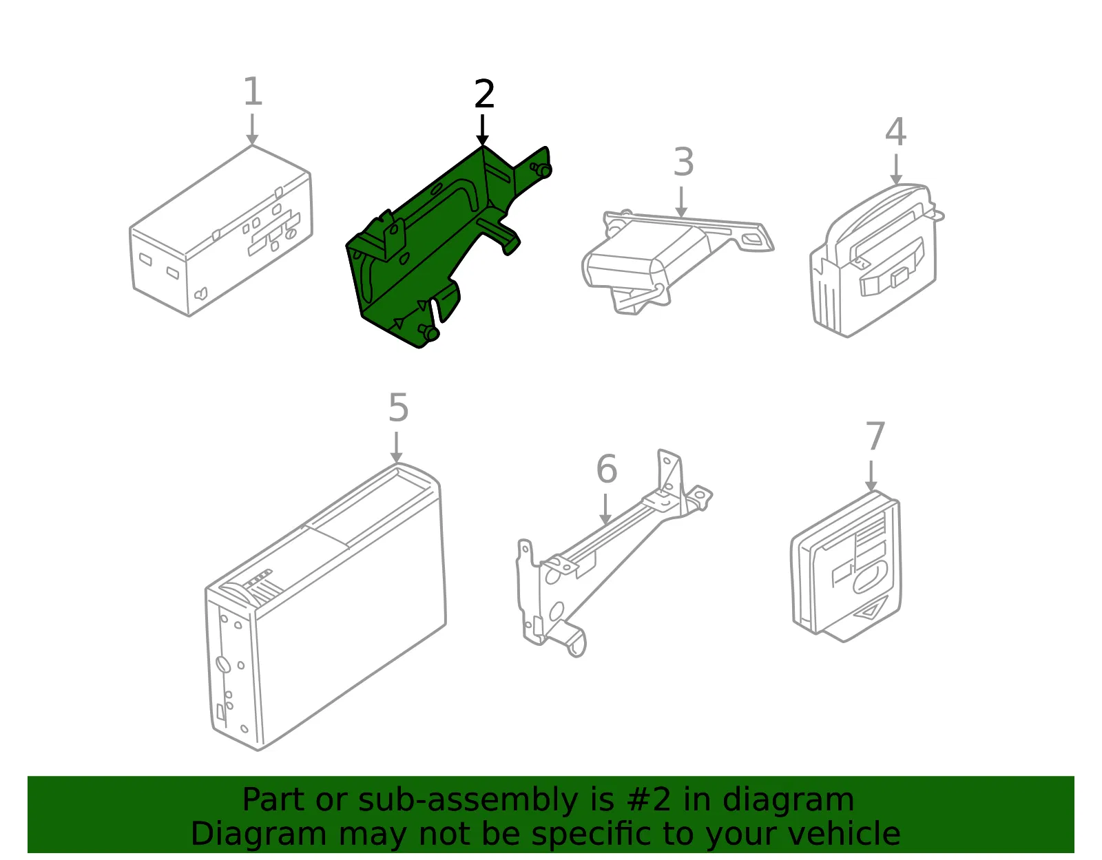 GPS Navigation Control Module Bracket - Volvo (30752712) - view 2