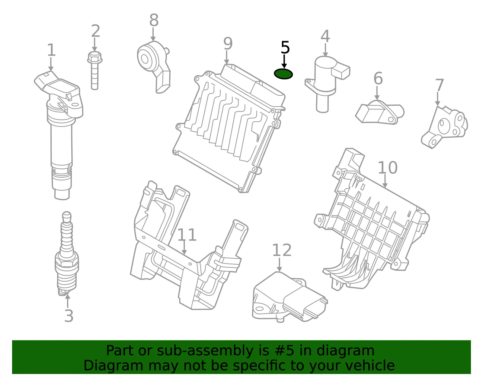 Engine Camshaft Position Sensor O-Ring - Volvo (30757263) - view 3