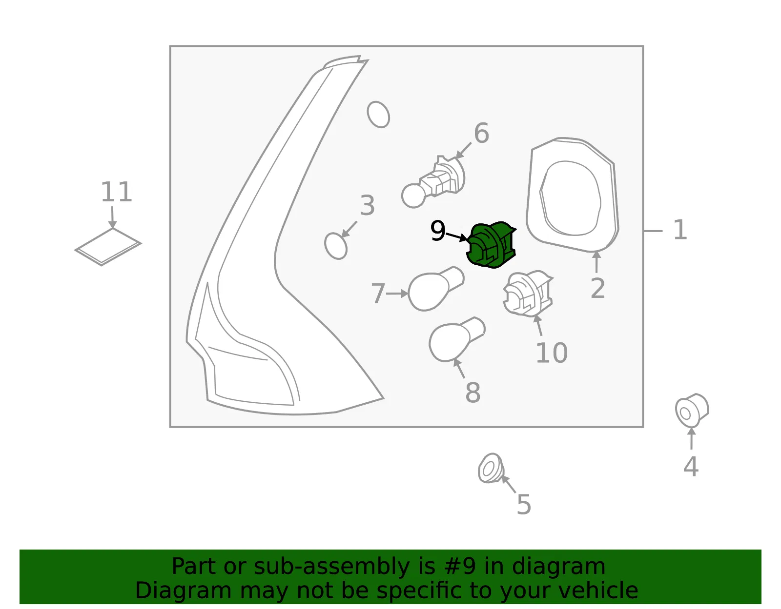 Back Up Light Socket - Volvo (30763163) - view 2