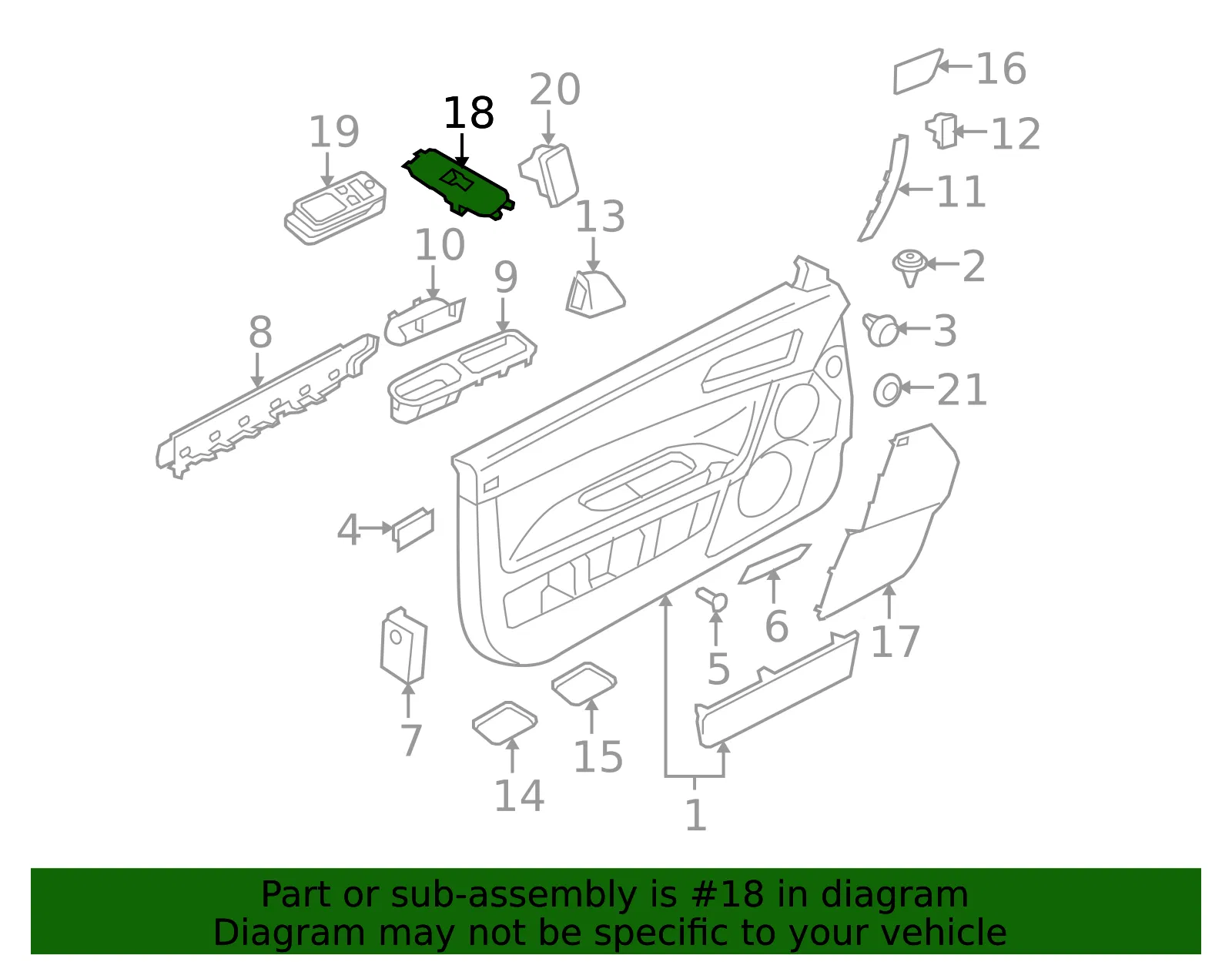 Window Switch - Passenger Side (RH) - Volvo (30765076) - view 2