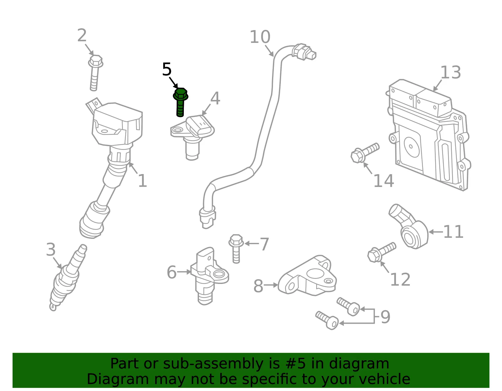 Engine Crankshaft Position Sensor Bolt - Volvo (30769465) - view 3