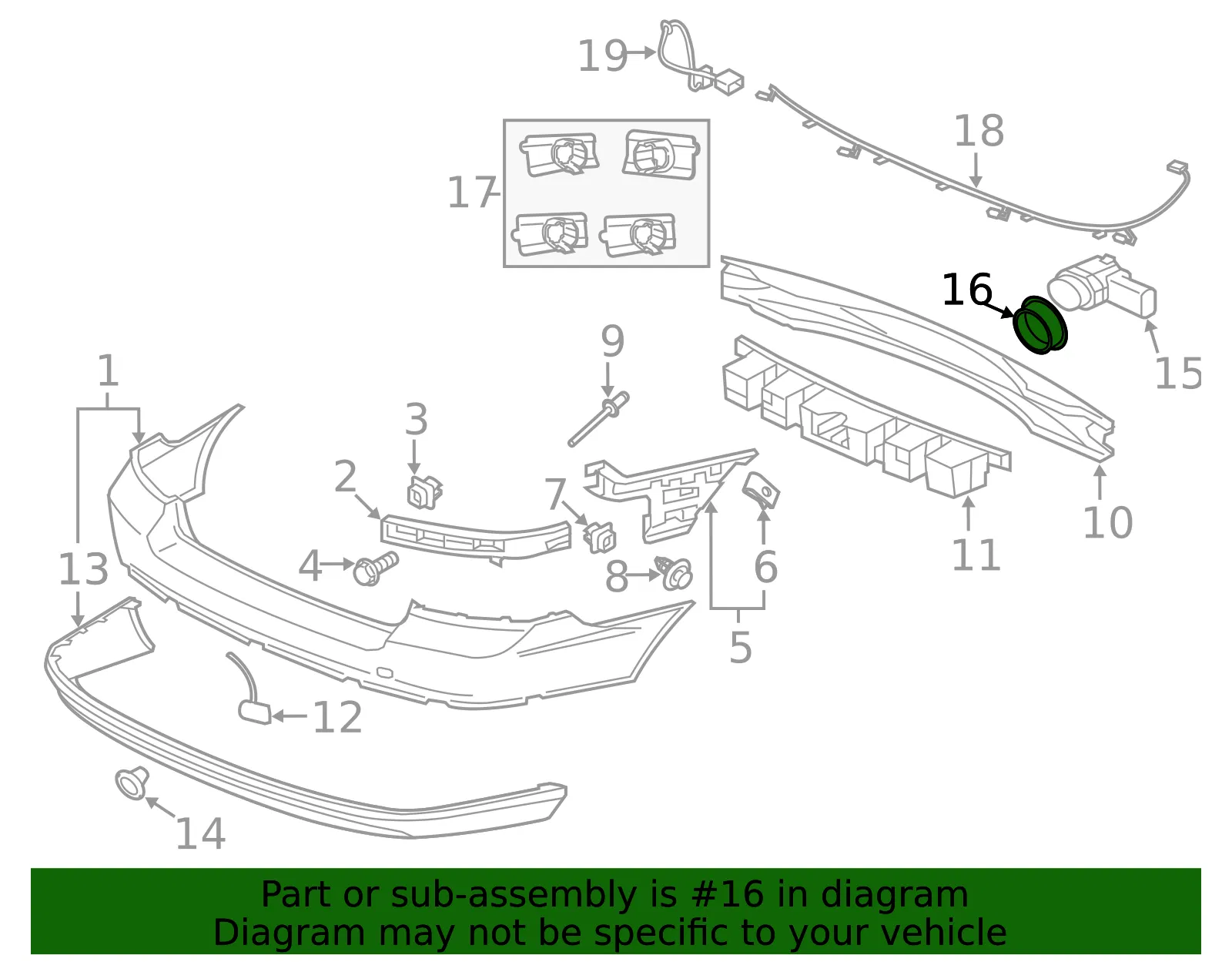 Parking Aid Sensor Retaining Ring - Volvo (30786641) - view 3