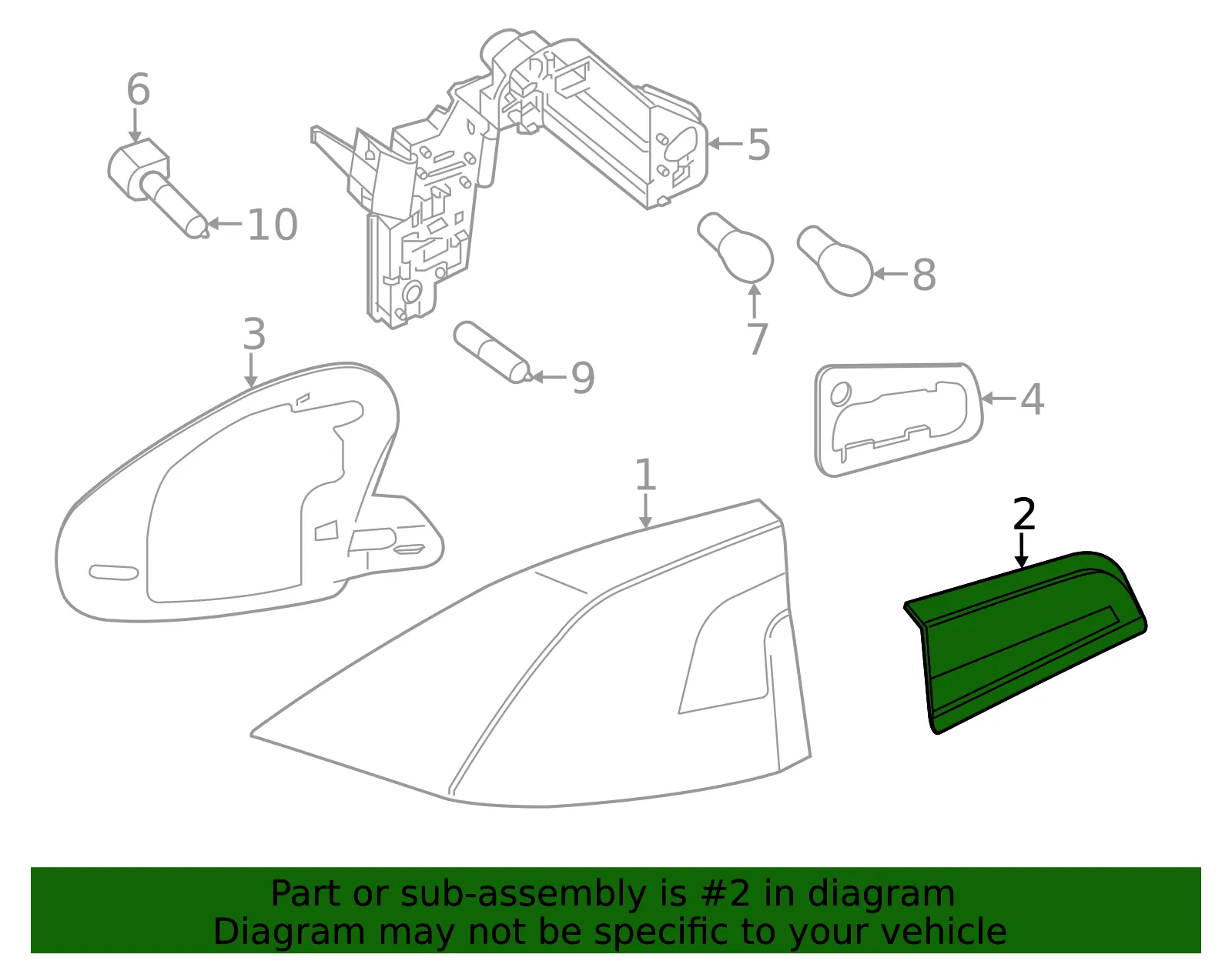 Back Up Light Assembly - Volvo (30796271) - view 3