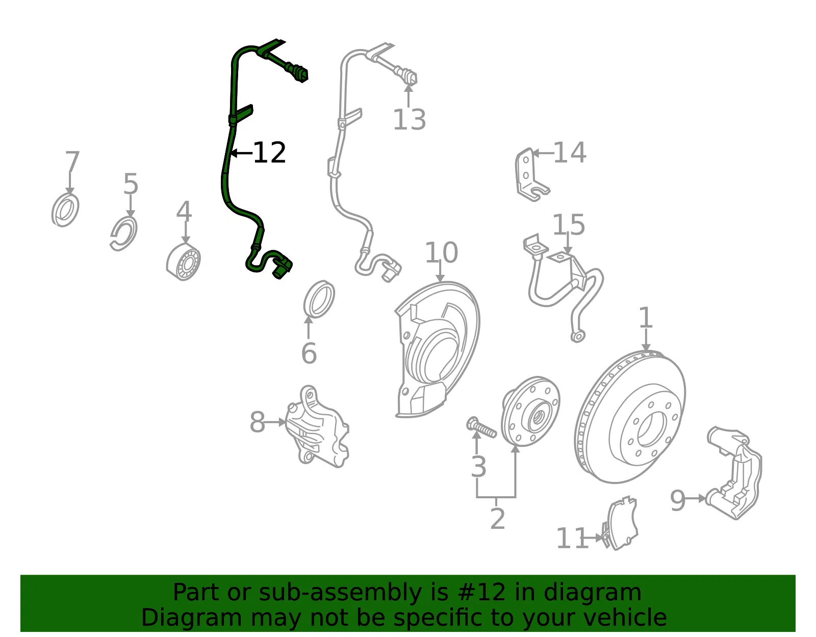 ABS Wheel Speed Sensor - Volvo (30854299) - view 2