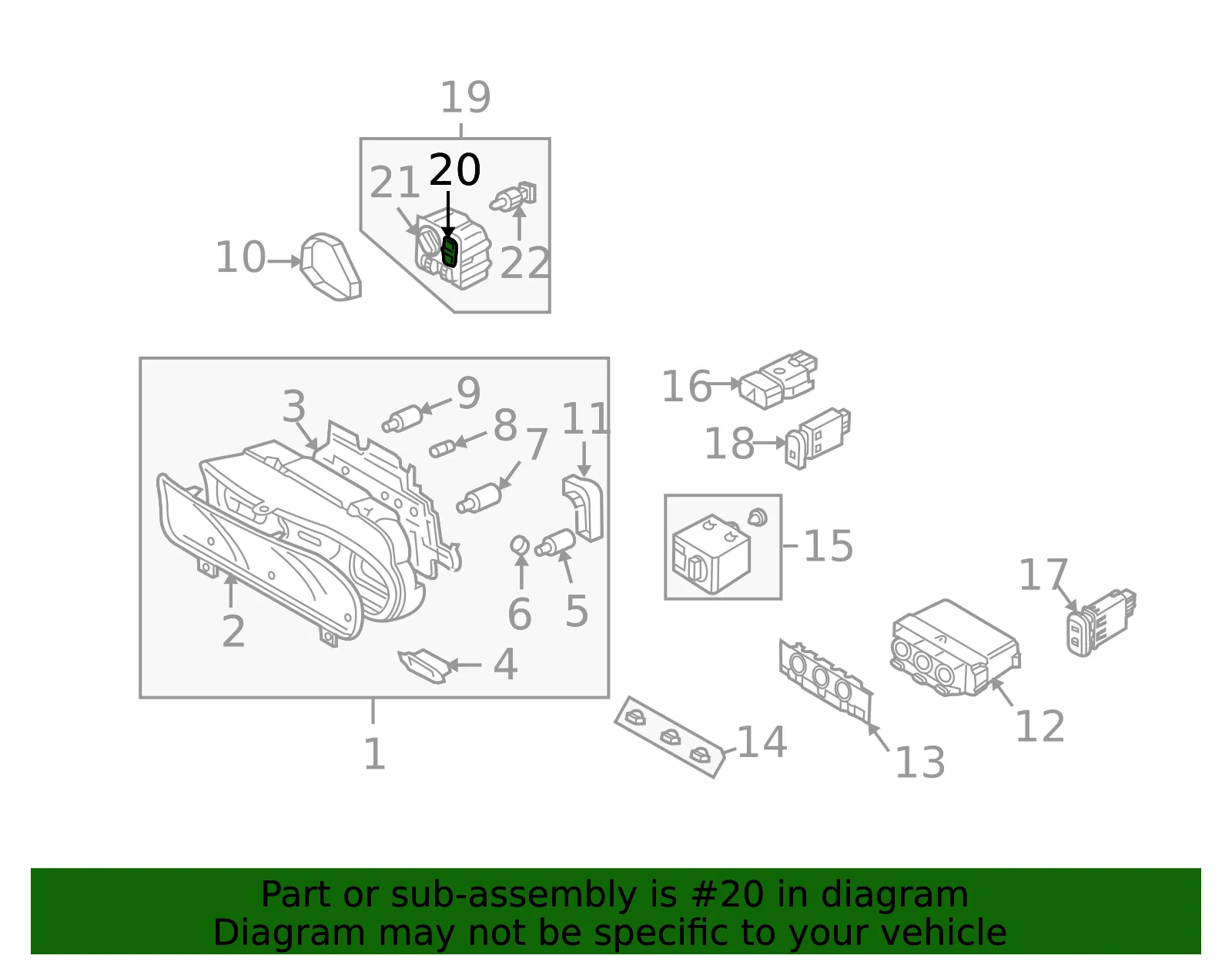 Headlamp Switch Button - Volvo (30862873) - view 2