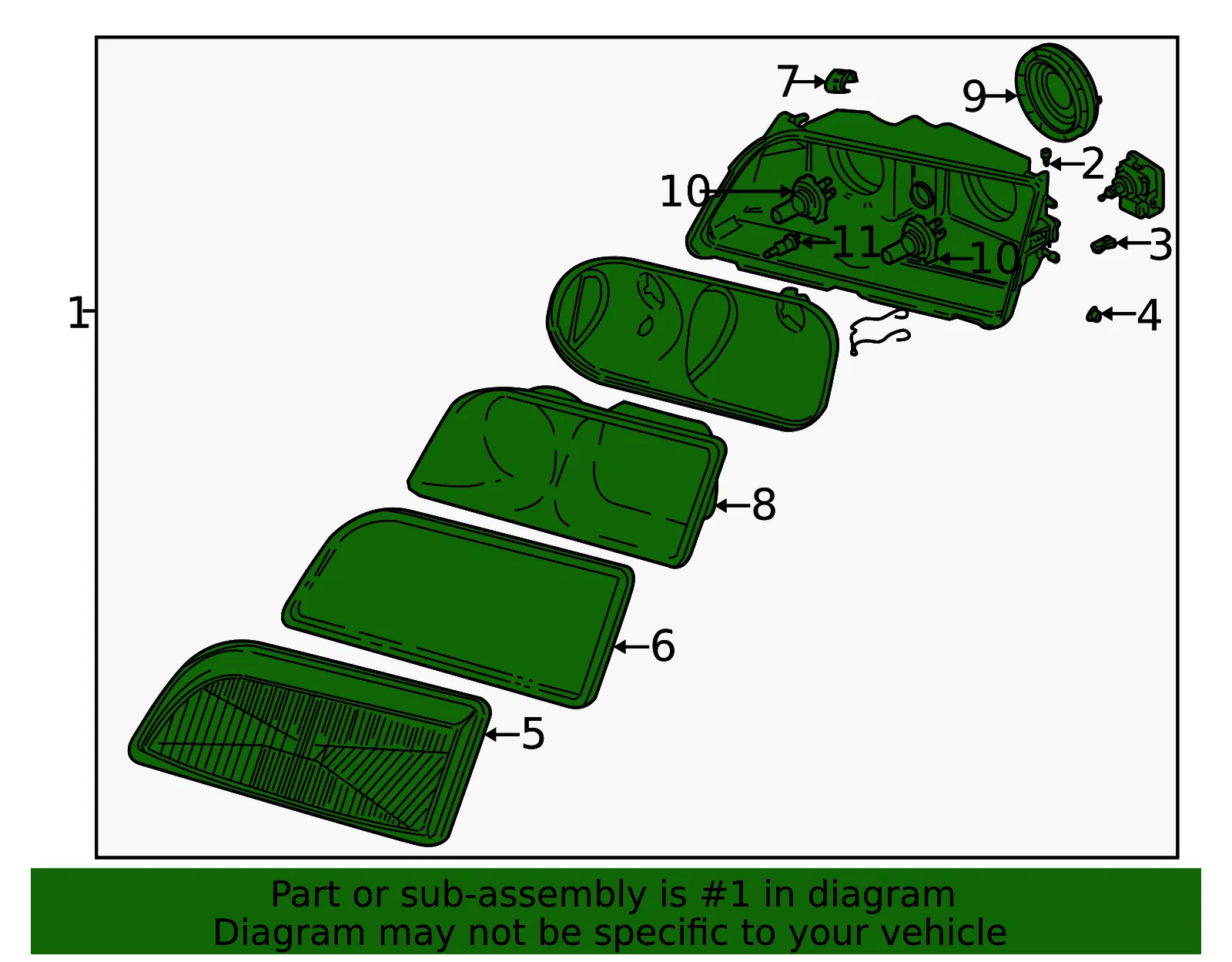 Headlamp Assembly - Passenger Side (RH) - Volvo (30896587) - view 2