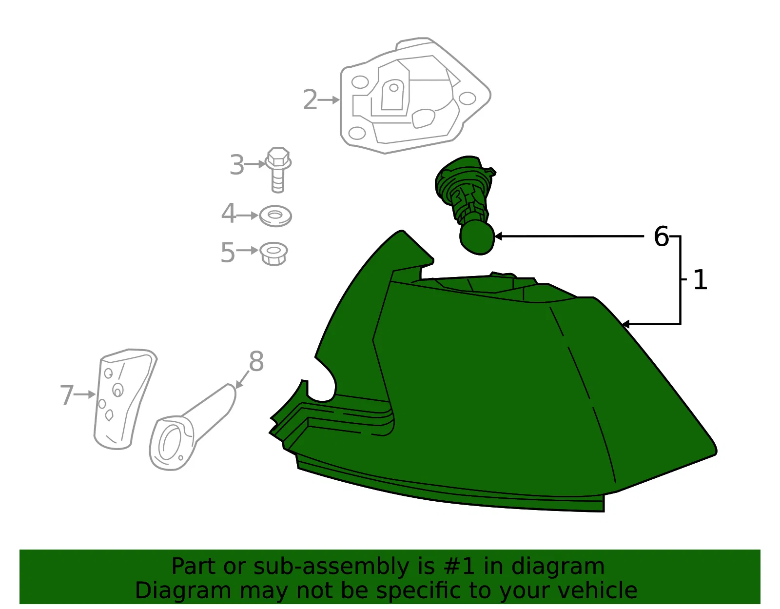 Tail Light Assembly - Volvo (31108927) - view 2