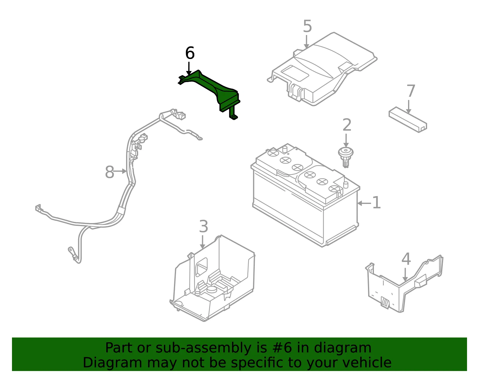 Battery Hold Down - Volvo (31110047) - view 3