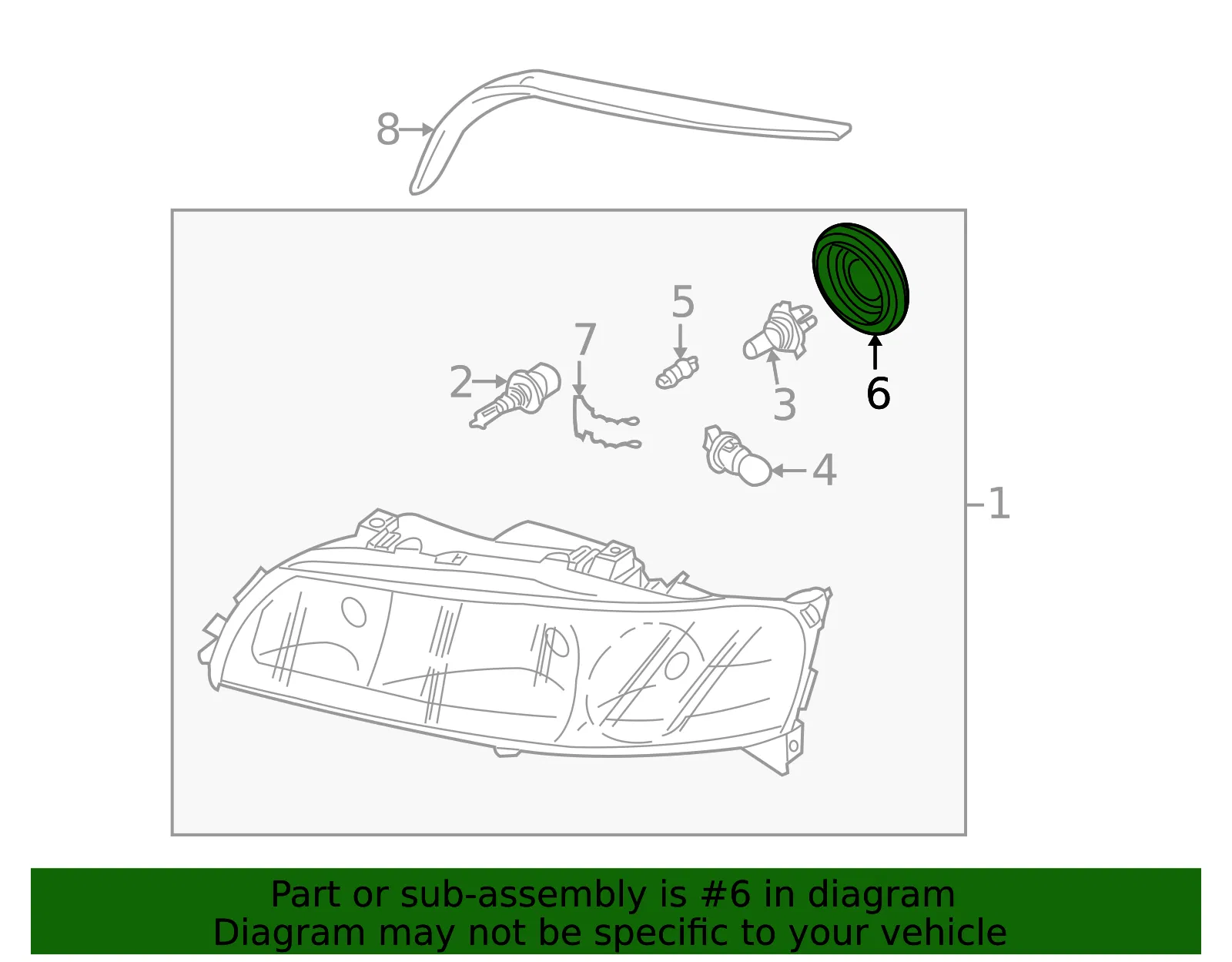Headlight Bulb Cap - Volvo (31213191) - view 3