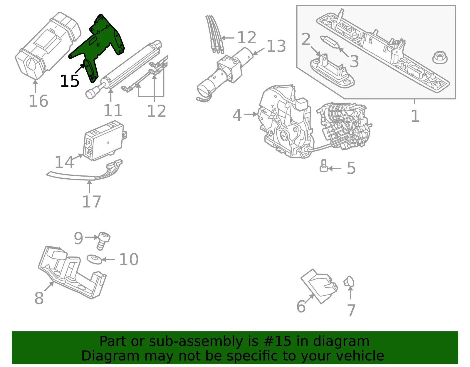 Lift-Gate Control Module Bracket - Volvo (31218399) - view 2