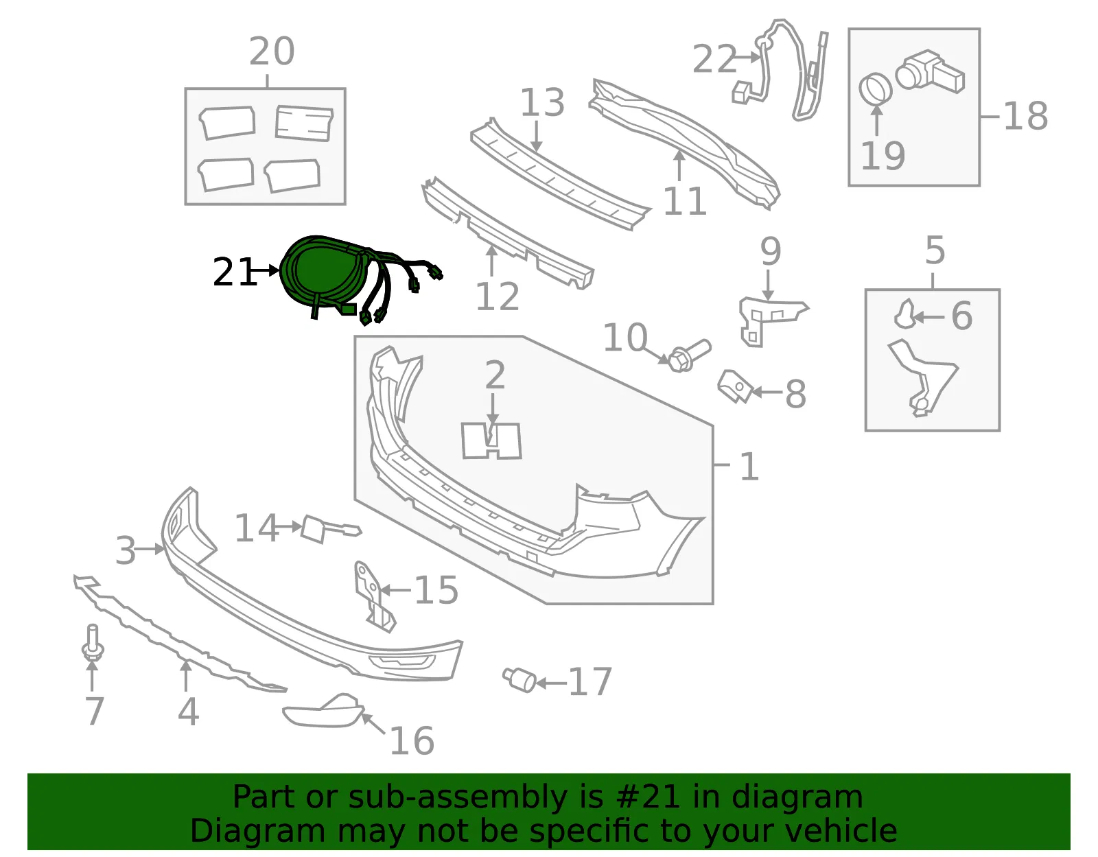 Parking Aid System Wiring Harness - Volvo (31254059) - view 2
