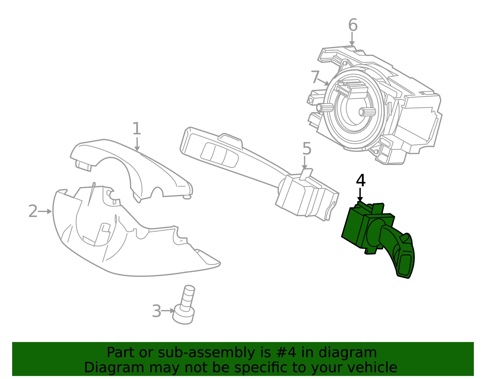 Wiper Switch - Volvo (31264169) - view 3