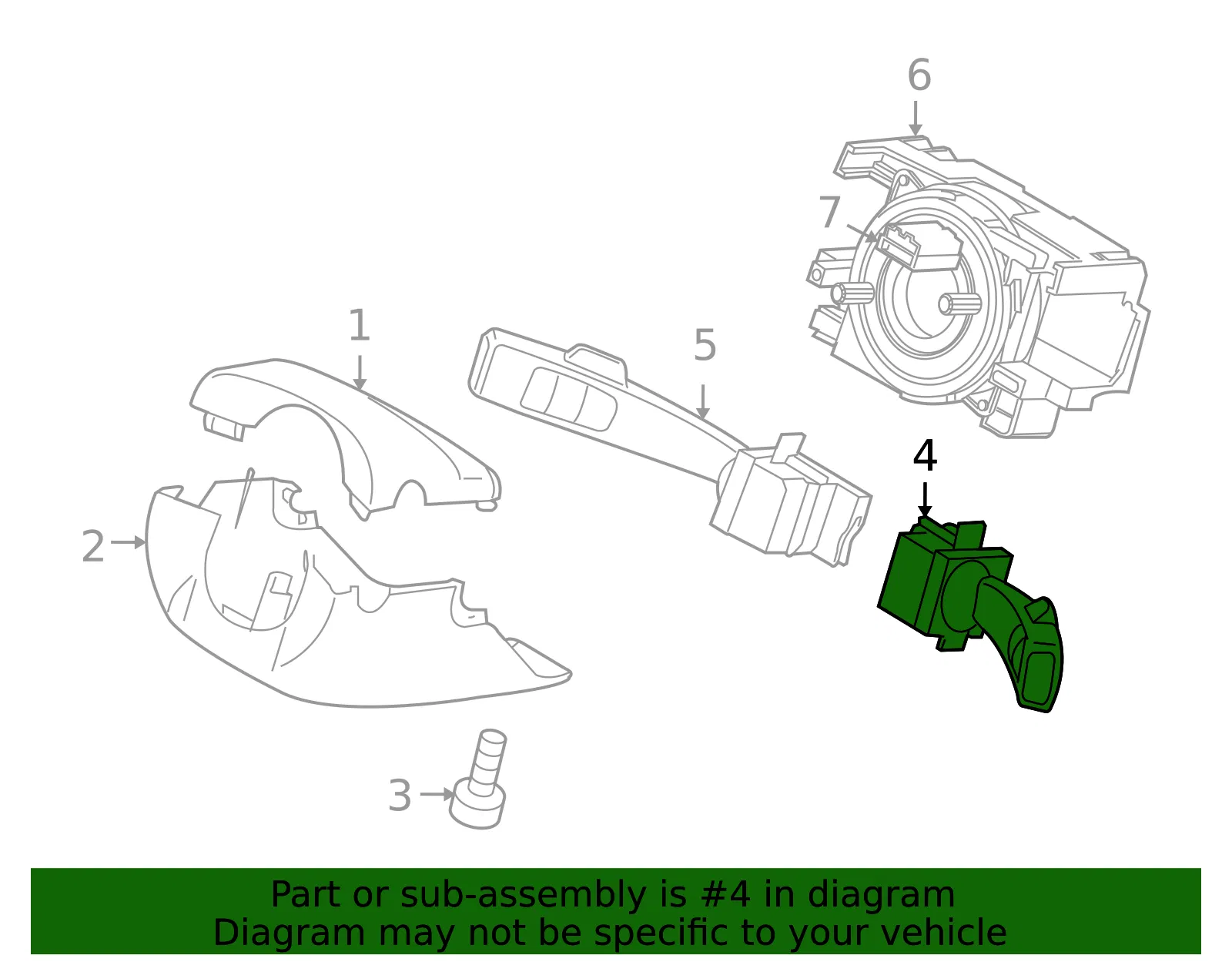 Wiper Switch - Volvo (31264170) - view 2
