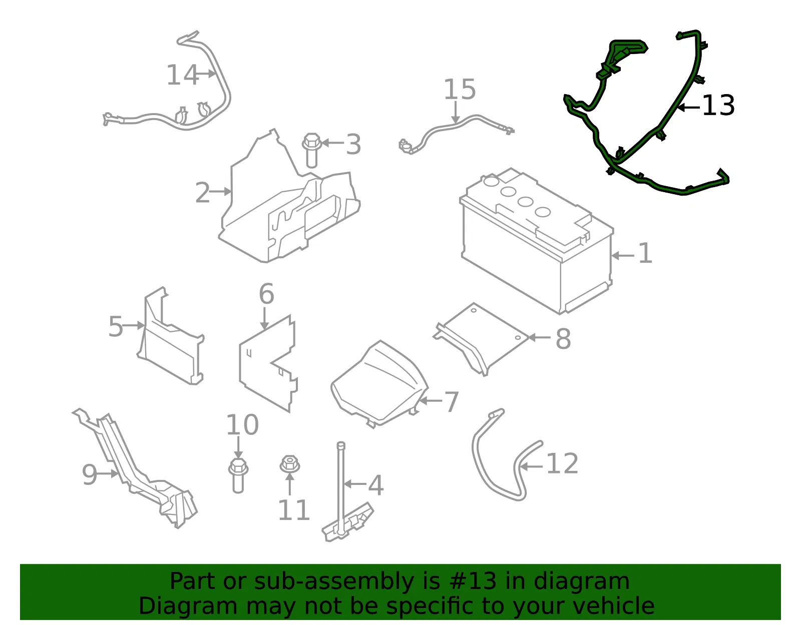 Battery Cable - Volvo (31270640) - view 2