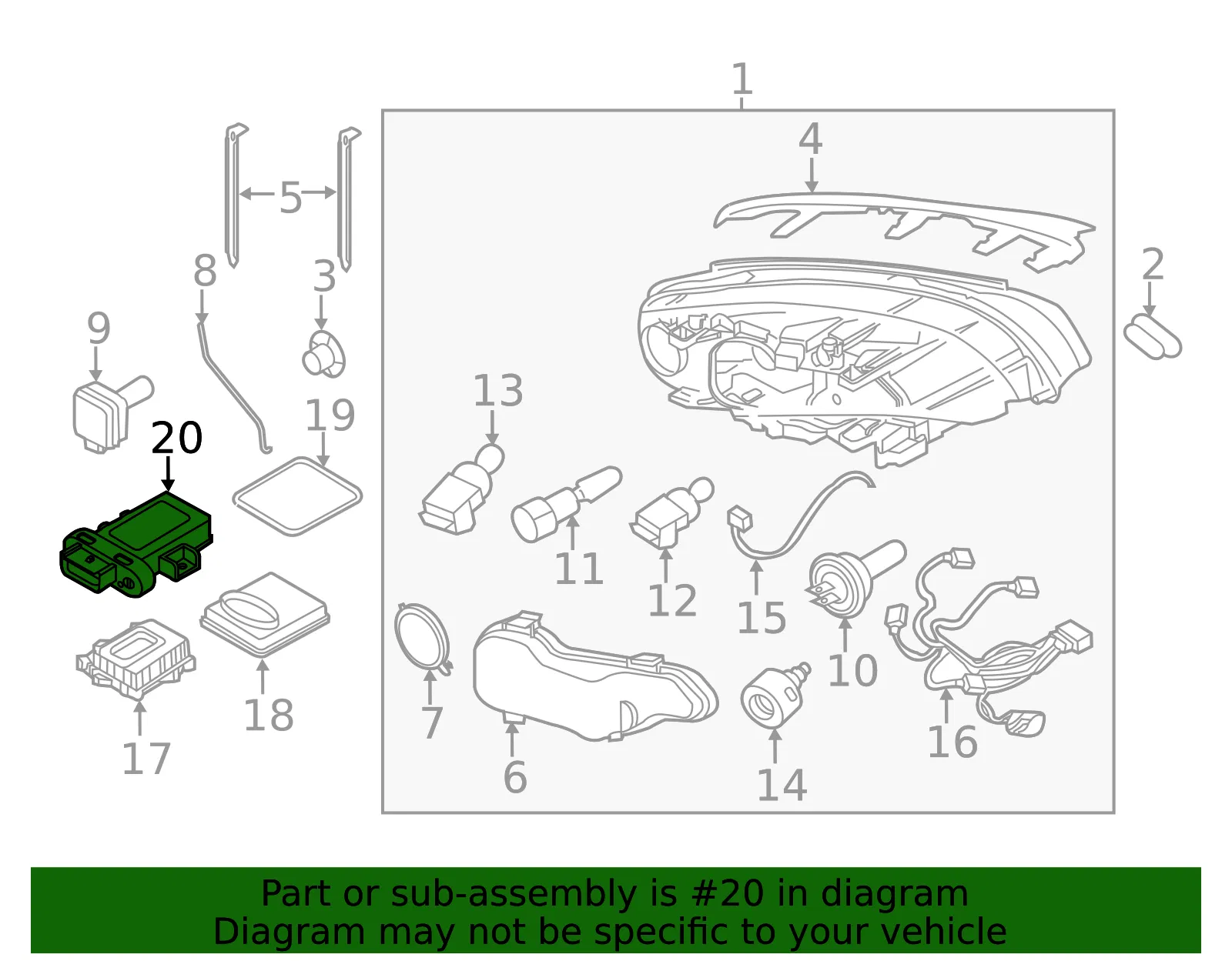 Headlight Control Module - Volvo (31288565) - view 2