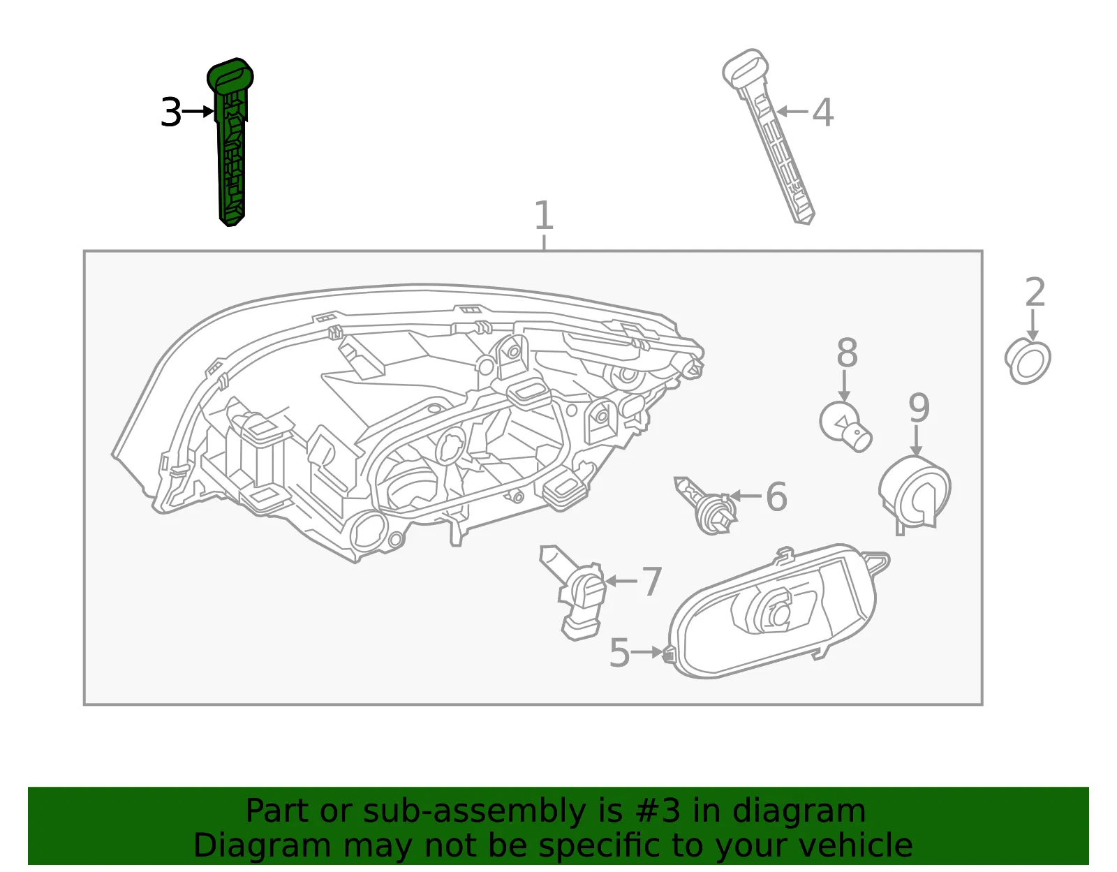 Headlamp Assembly Anchor - Volvo (31294521) - view 3