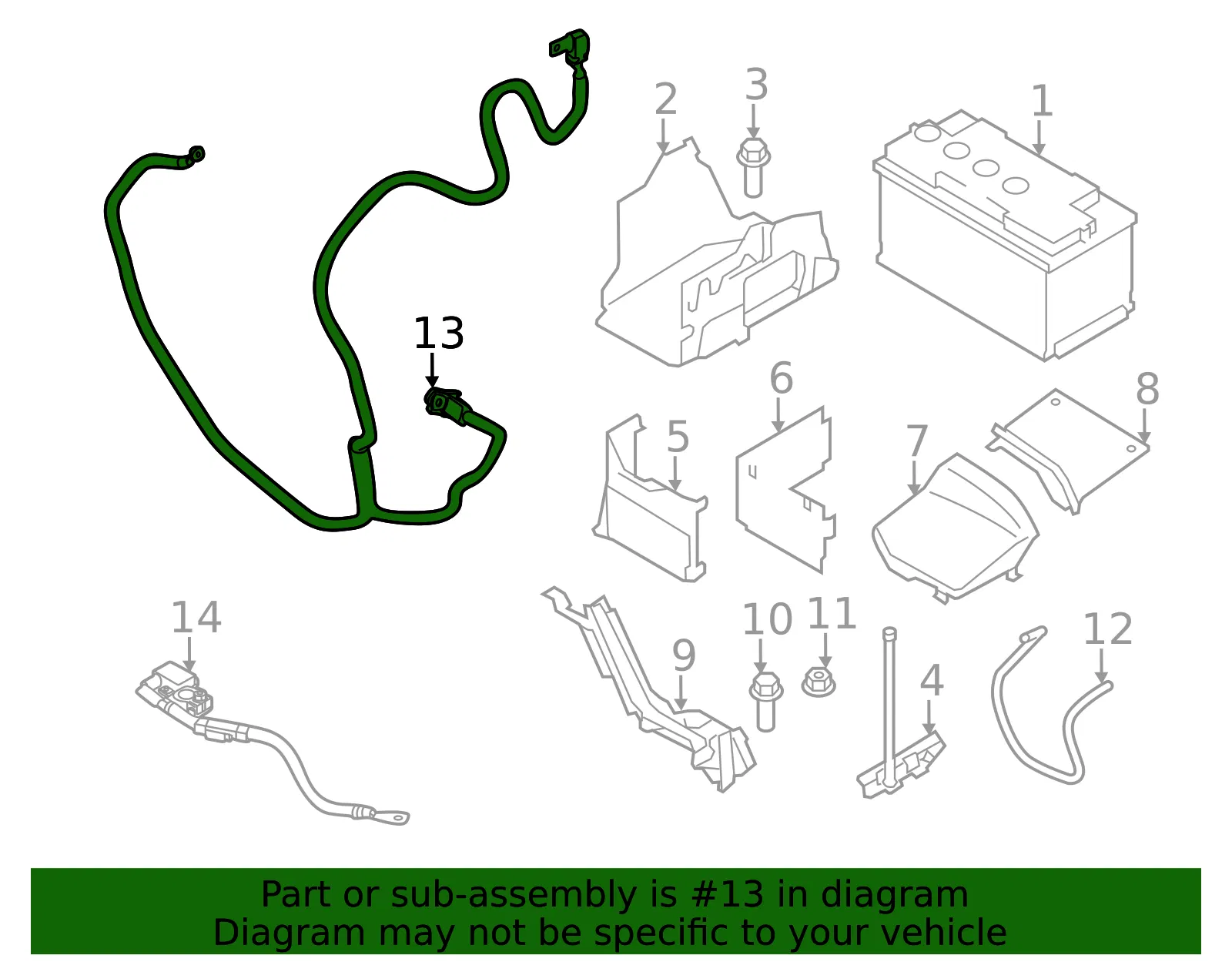 Battery Cable - Volvo (31296632) - view 2