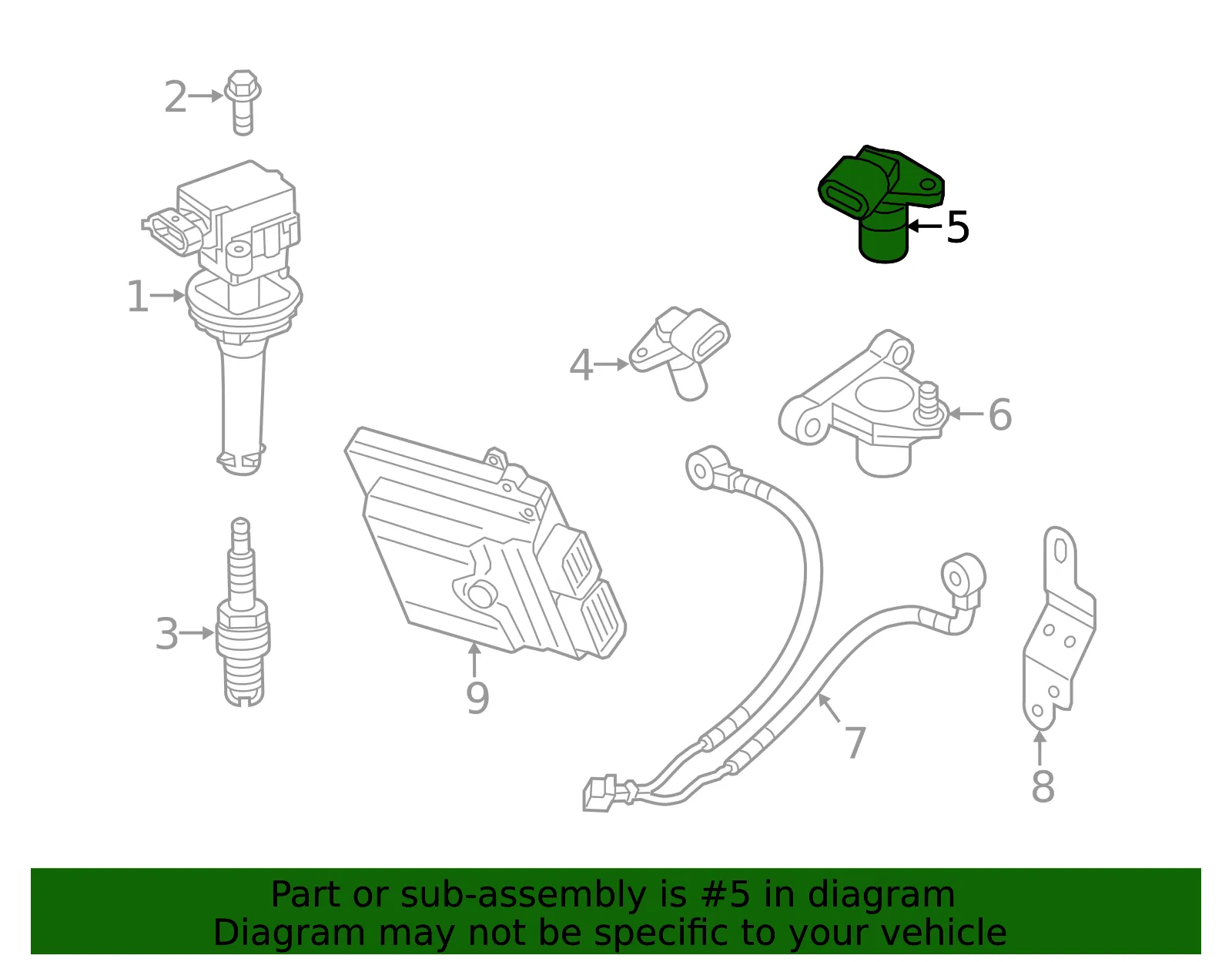 Engine Crankshaft Position Sensor - Volvo (31303937) - view 3