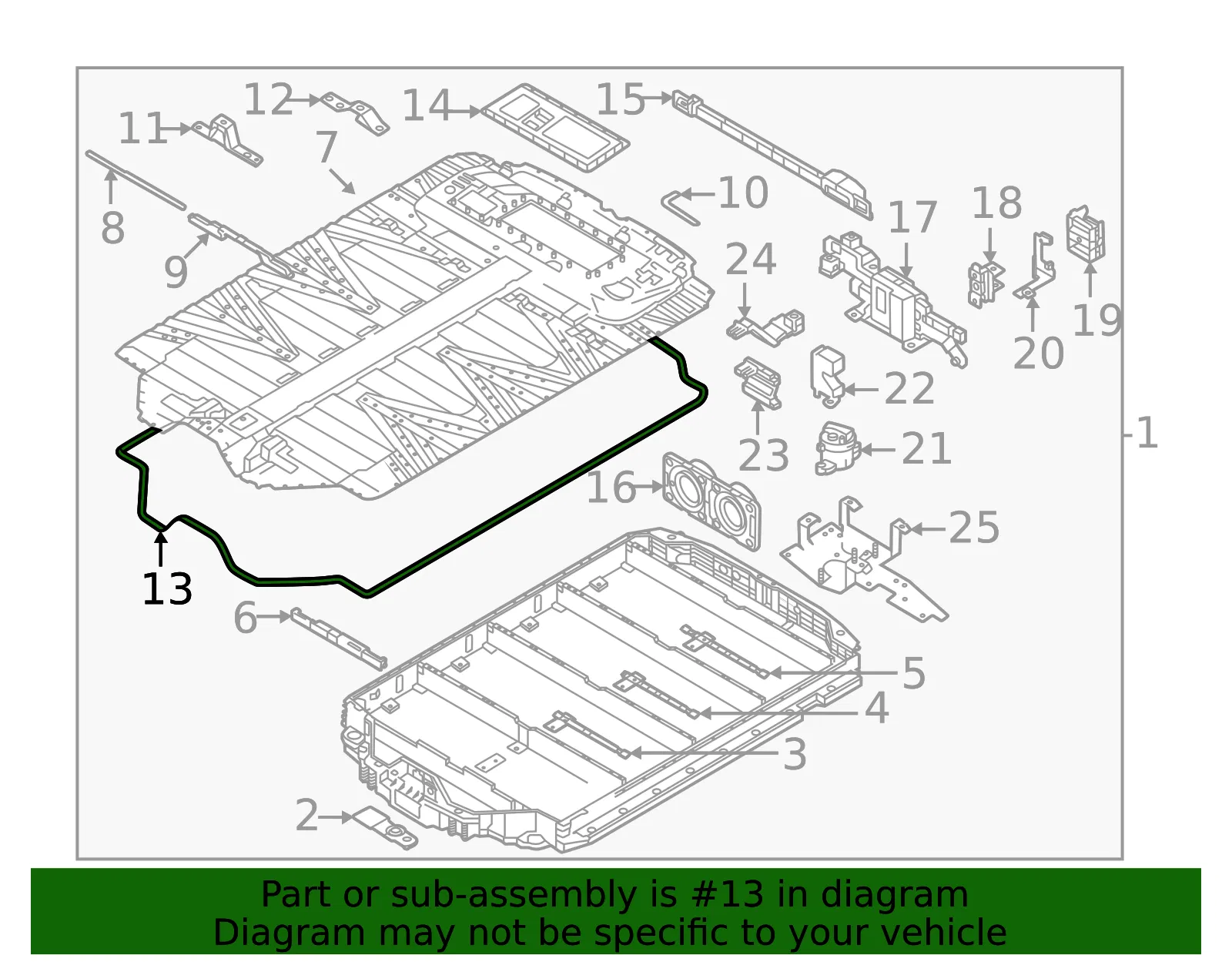 Drive Motor Battery Pack Cover Insulator - Volvo (31320960) - view 2