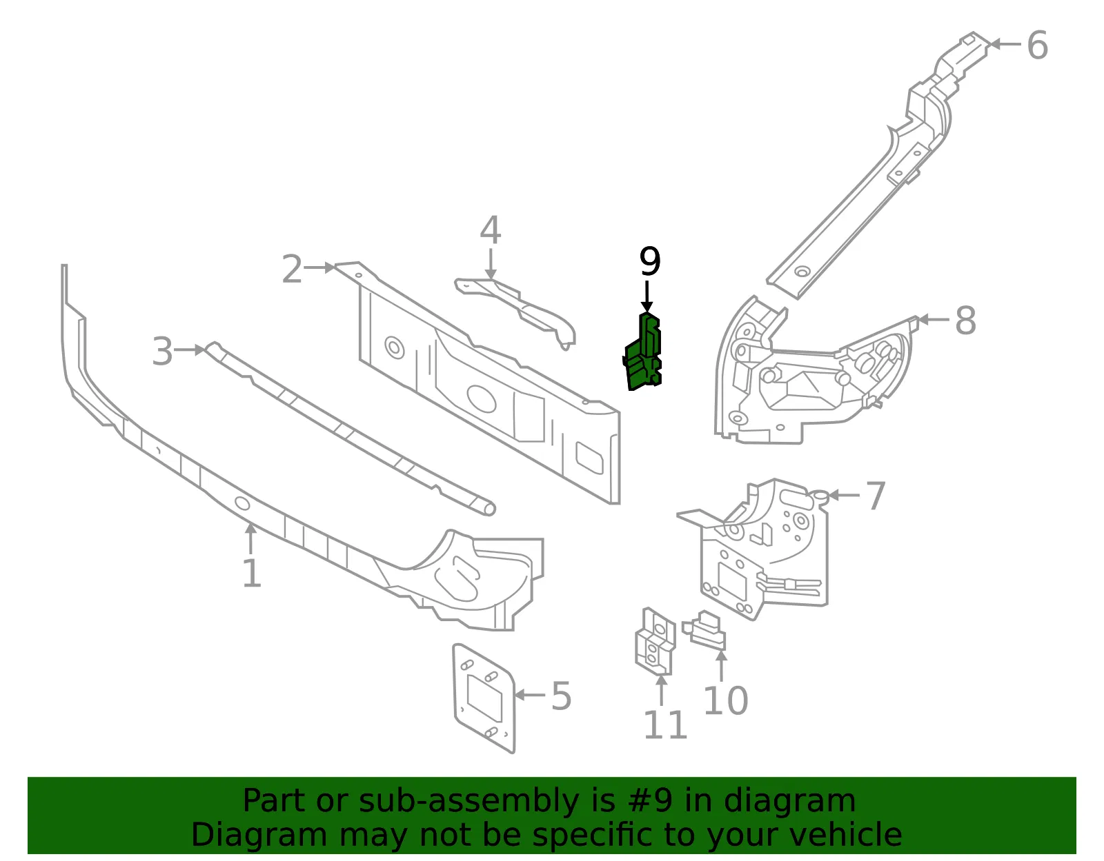 Tail Lamp Panel Bracket - Volvo (31322697) - view 2