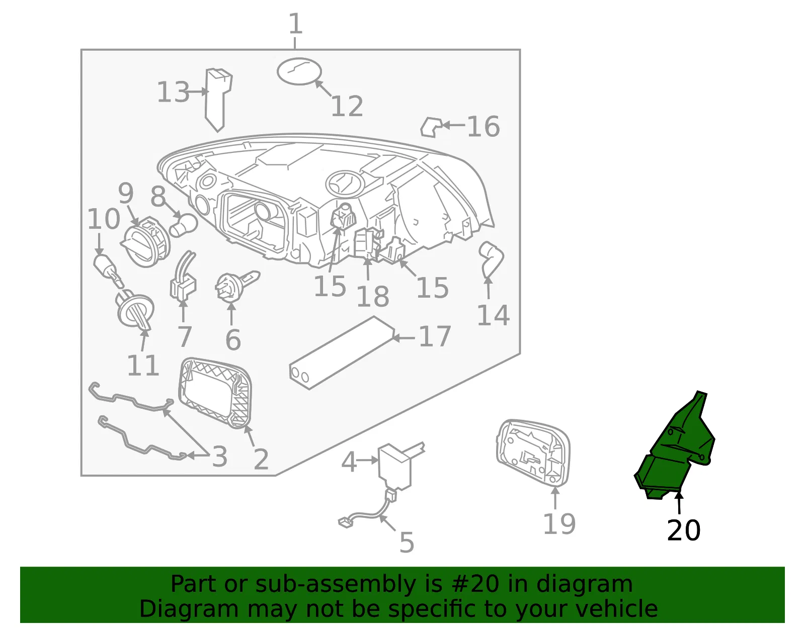 Headlight Control Module - Volvo (31324221) - view 2