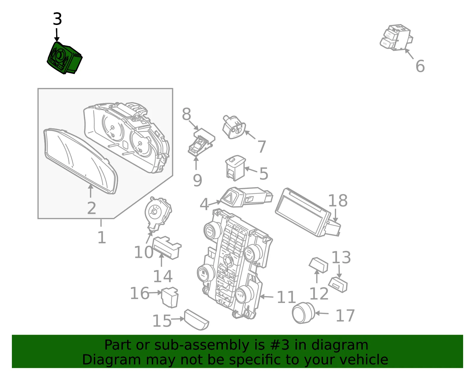 Headlight Switch - Volvo (31334633) - view 2