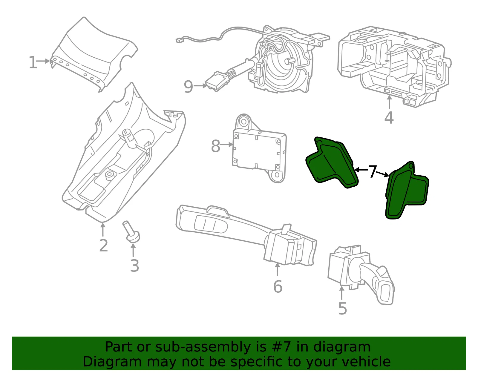 Paddle Switch - Passenger Side (RH) - Volvo (31343008) - view 3