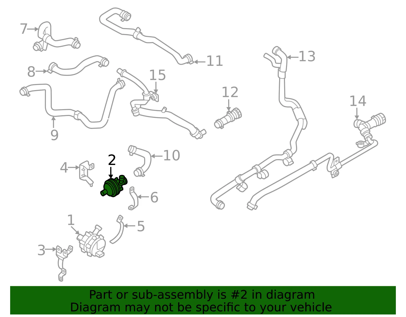 Battery Coolant Pump - Volvo (31345281) - view 2