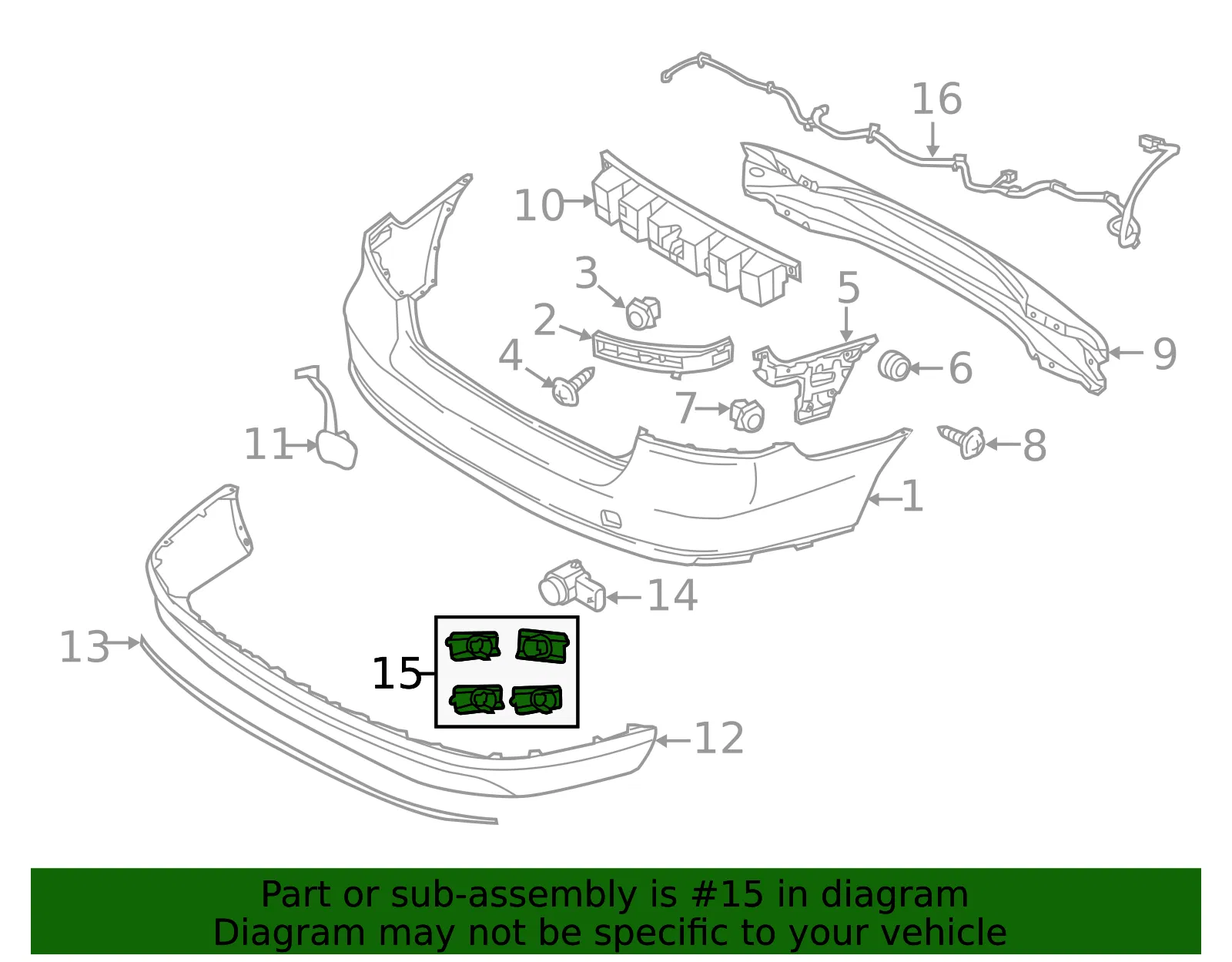 Reverse Sensor Retainer Kit - Volvo (31373774) - view 2