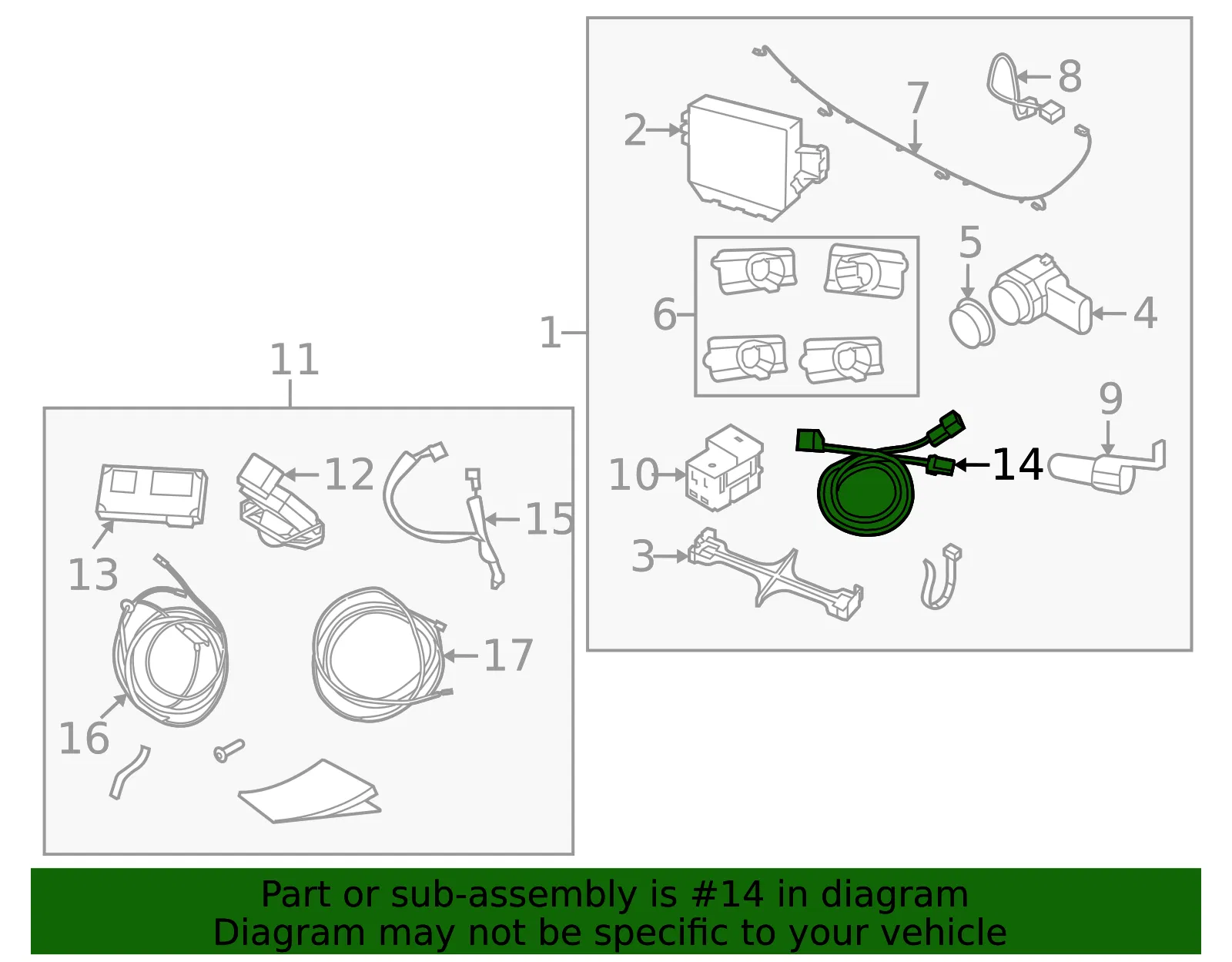 Parking Aid System Wiring Harness - Volvo (31376415) - view 2