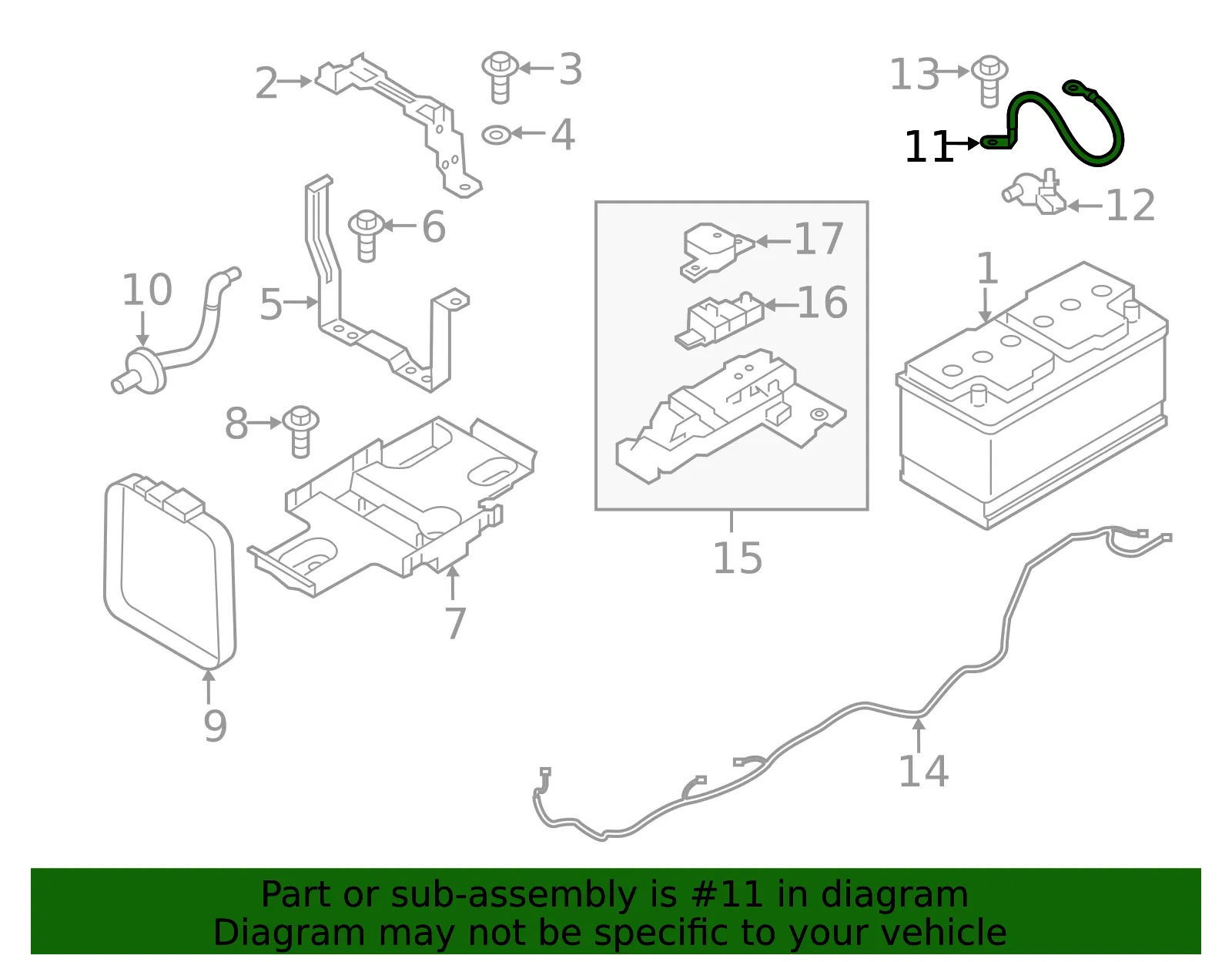Battery Ground Strap - Volvo (31376758) - view 2