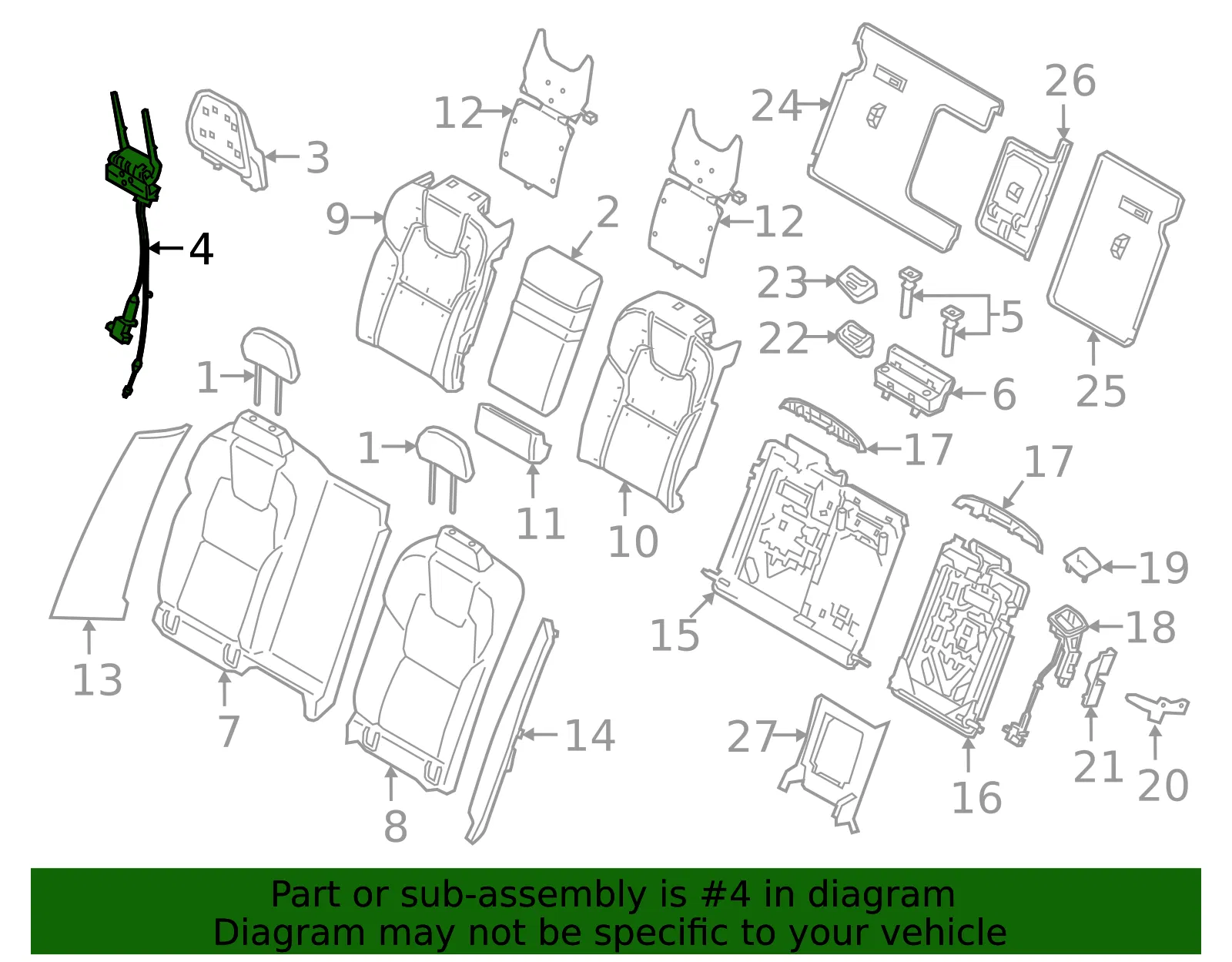 Headrest Actuator - Volvo (31379228) - view 2
