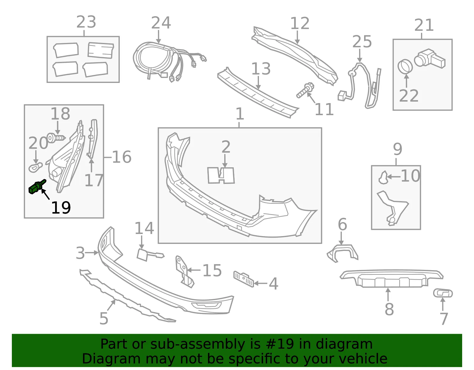 Back Up Light Socket - Volvo (31395702) - view 3