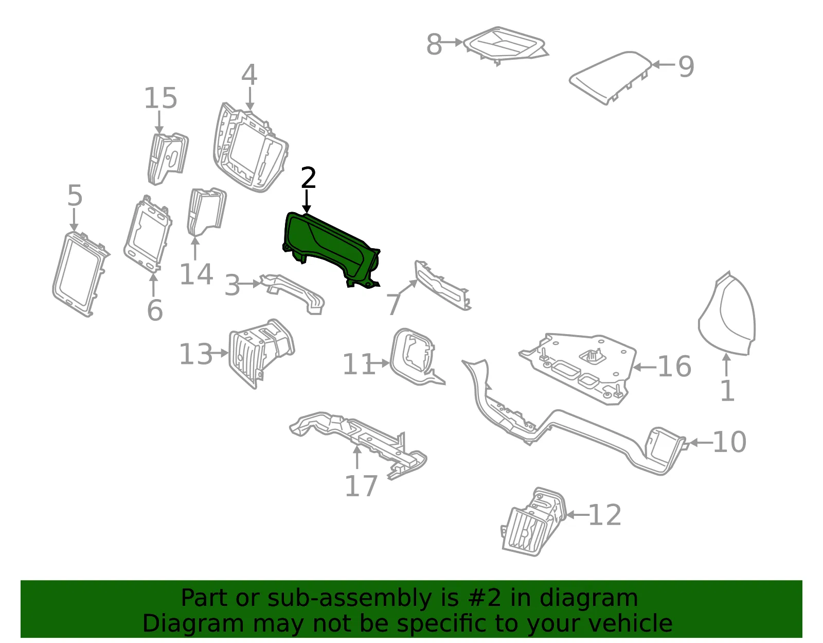 Cluster Bezel - Volvo (31417592) - view 2
