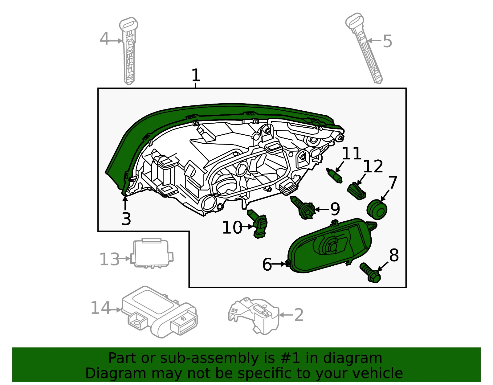 Headlight Assembly - Volvo (31420677) - view 3