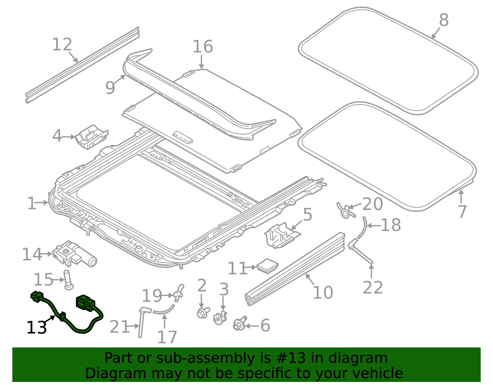 Sunroof Wiring Harness - Volvo (31424255) - view 2