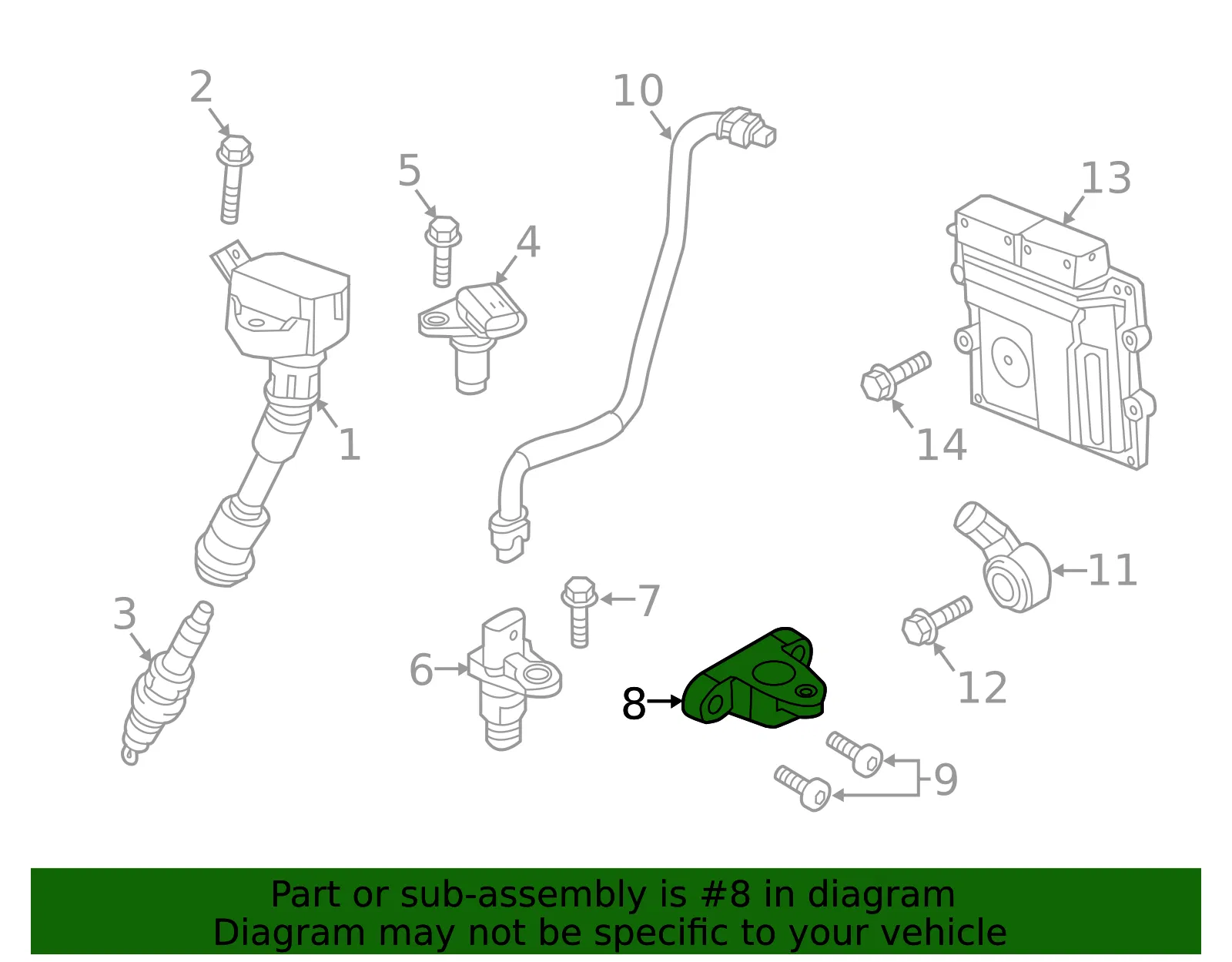 Engine Crankshaft Position Sensor Bracket - Volvo (31441271) - view 2