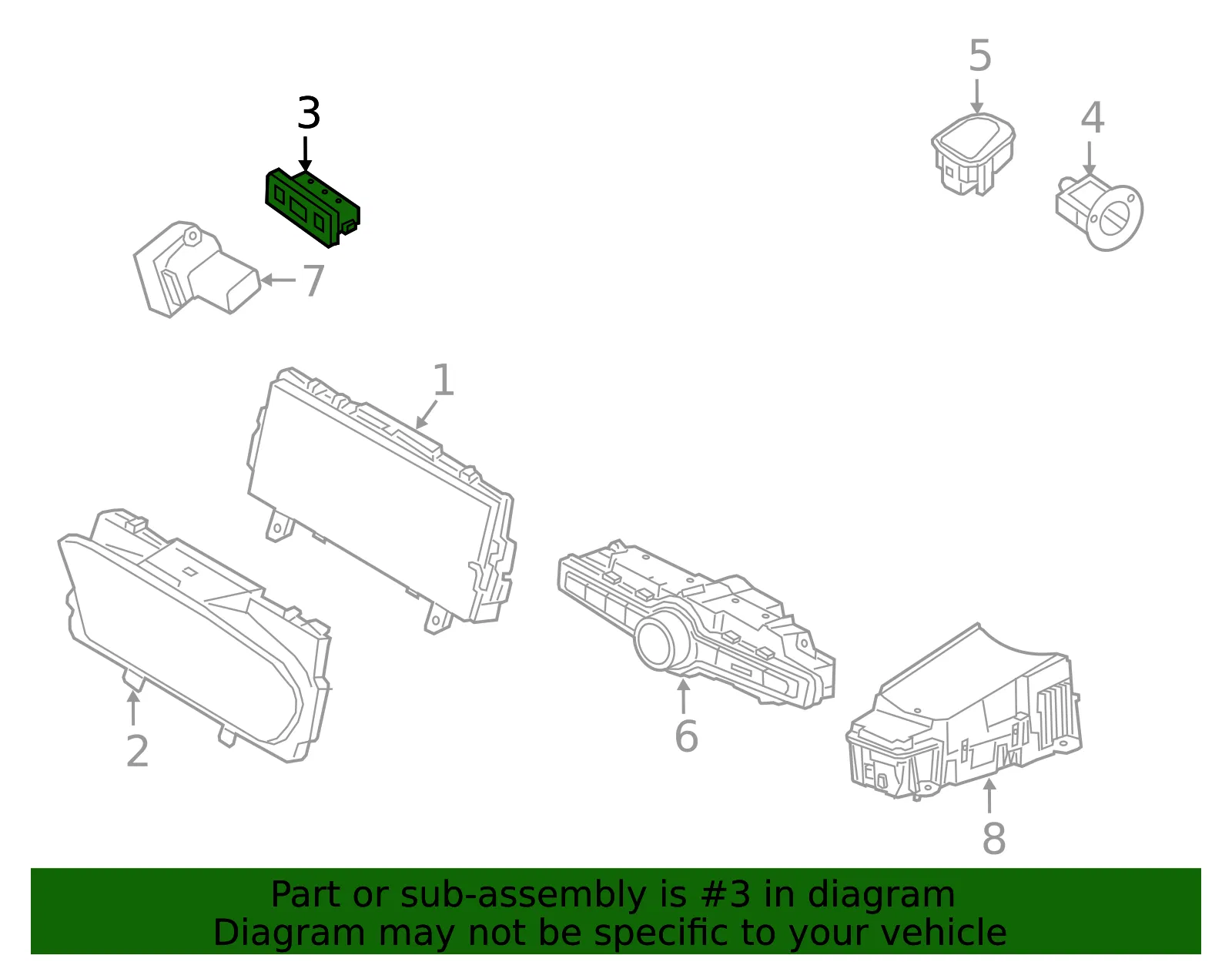 Headlamp Switch - Volvo (31443495) - view 2