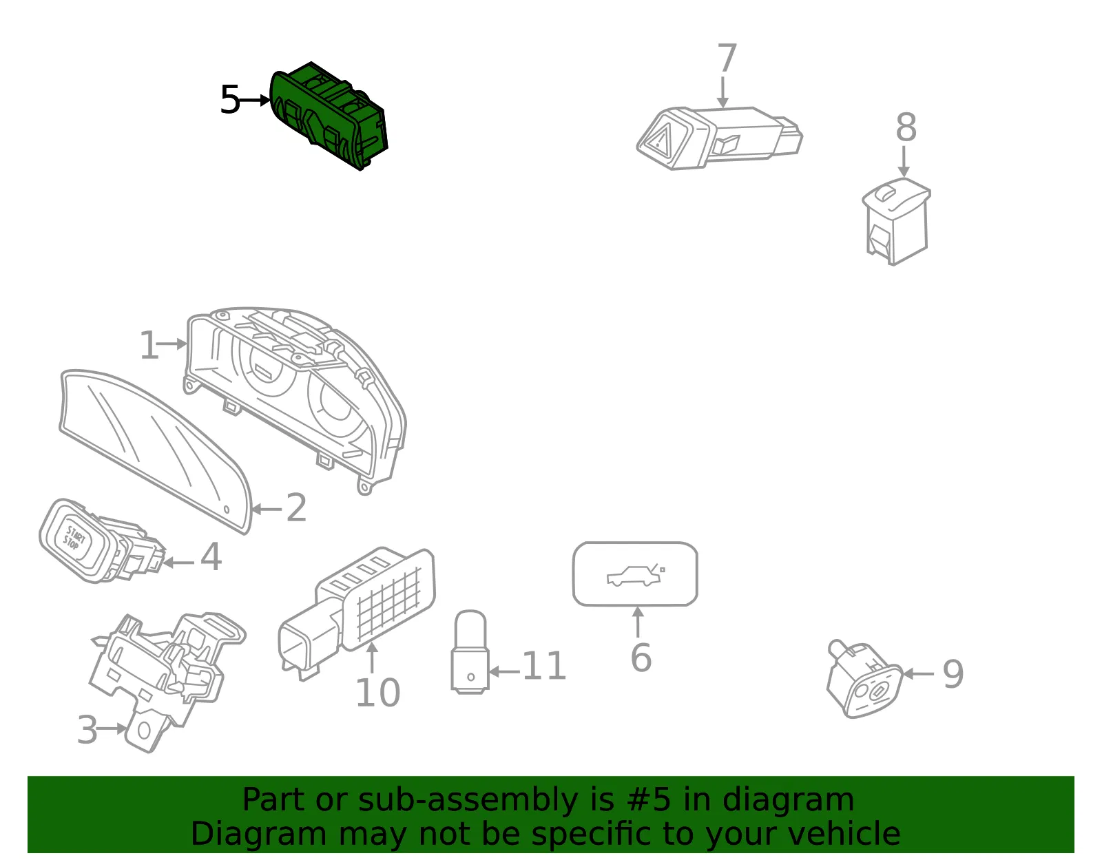 Headlight Switch - Volvo (31443846) - view 2