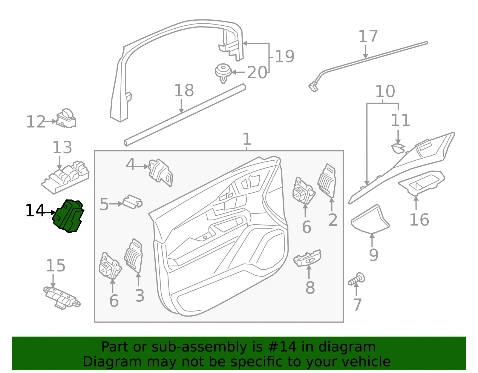 Lock Switch - Volvo (31443864) - view 2