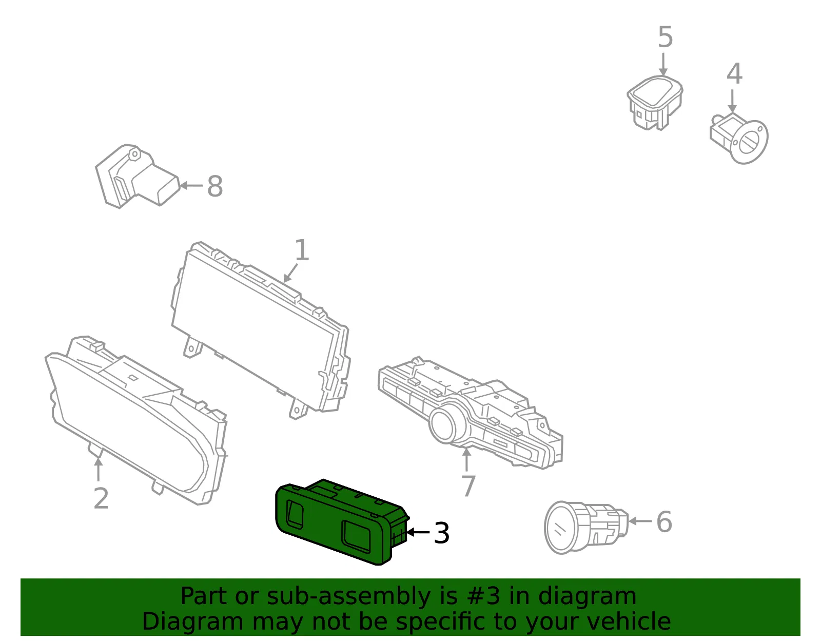 Headlamp Switch - Volvo (31443873) - view 2