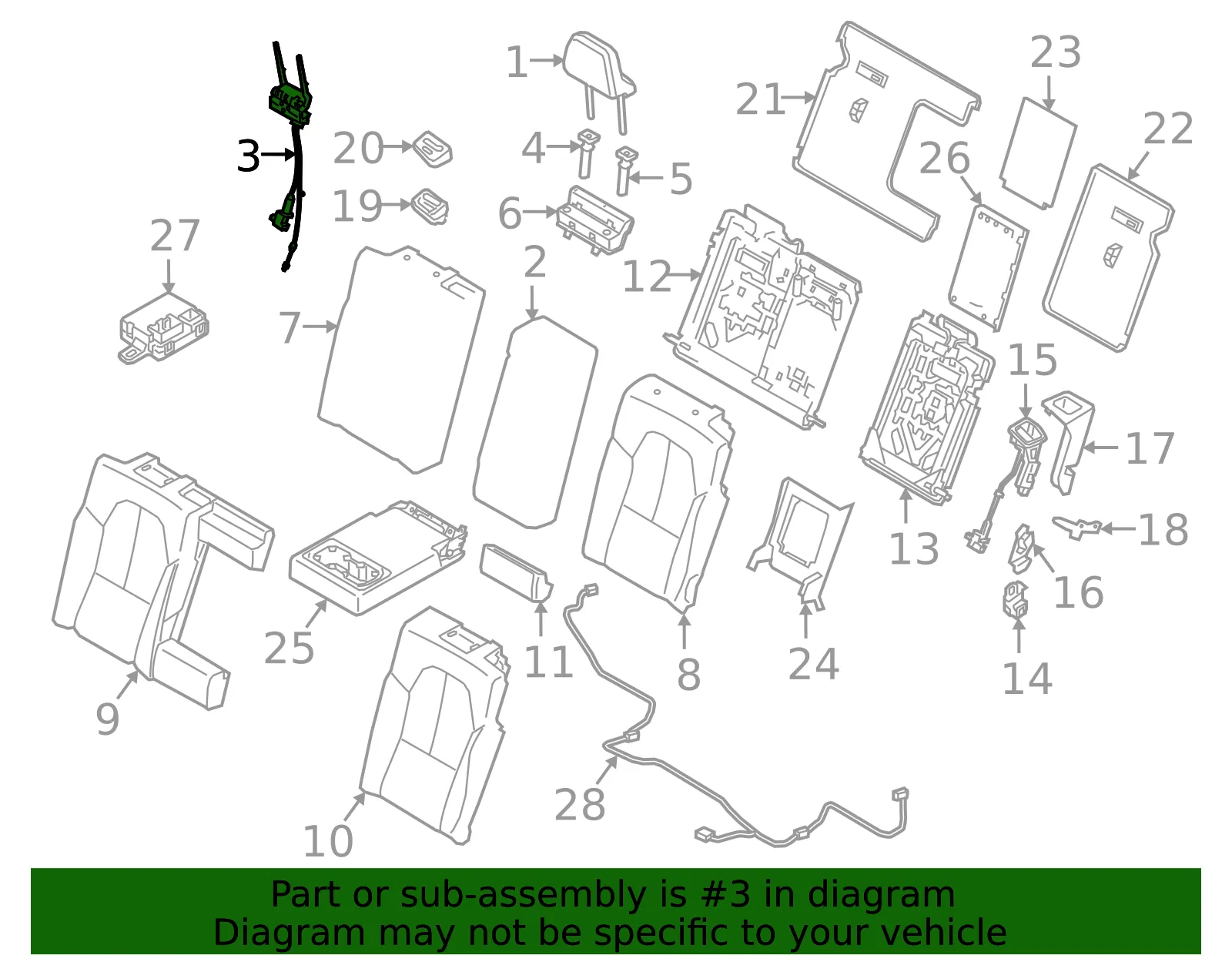 Headrest Actuator - Volvo (31447989) - view 2