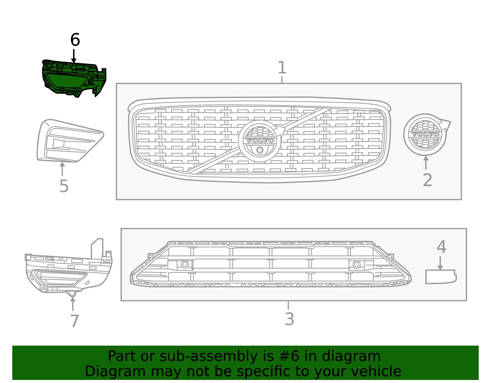 Fog Light Trim Bracket - Volvo (31449131) - view 2