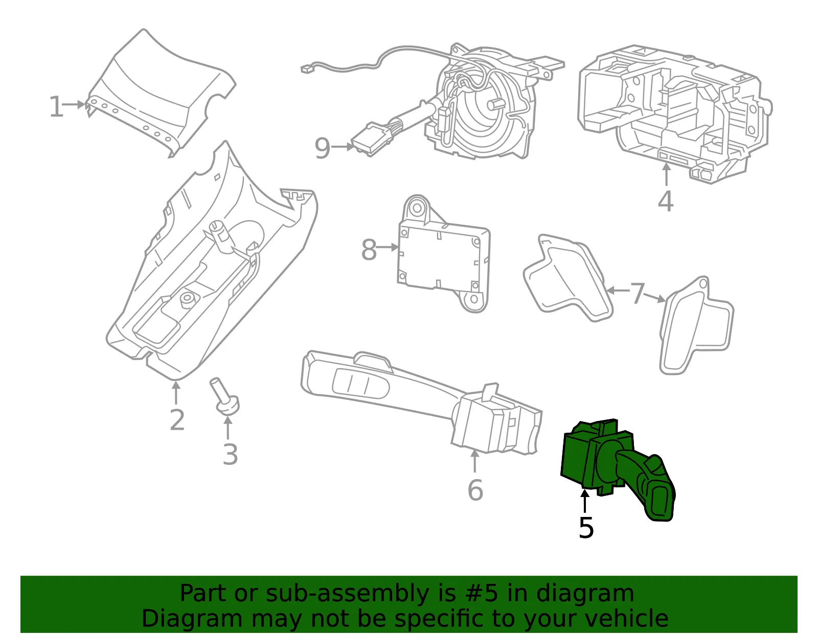 Wiper Switch - Volvo (31456041) - view 2