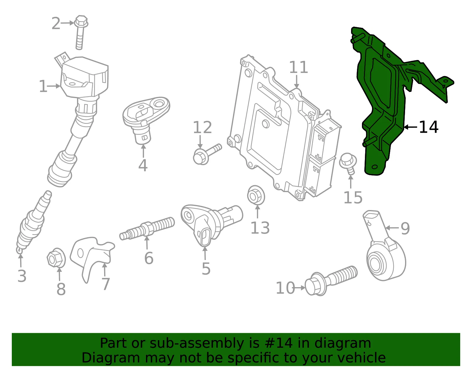 Engine Control Module (ECM) Bracket - Volvo (31465847) - view 2